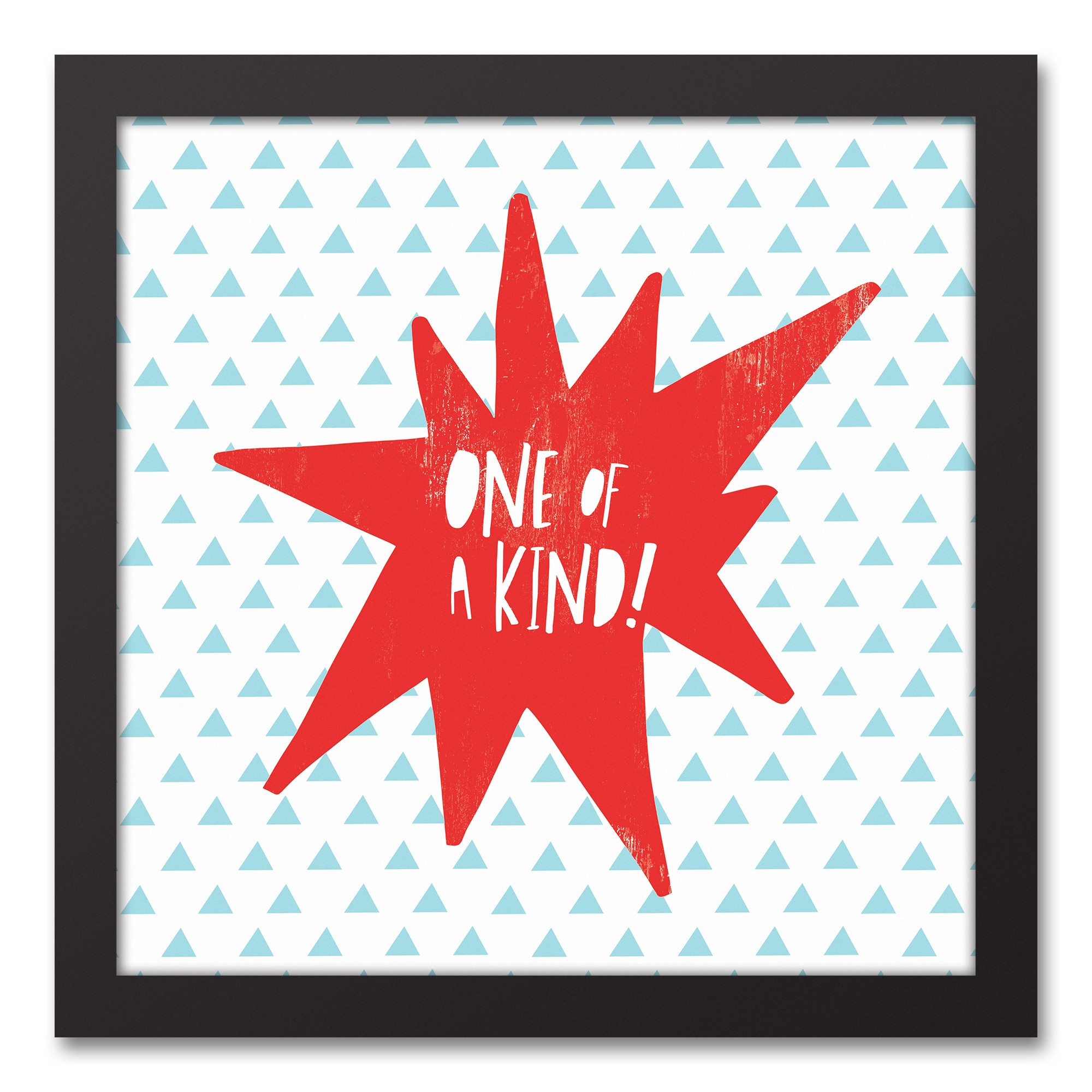 One of a Kind Blue Design 12x12 Black Framed Canvas