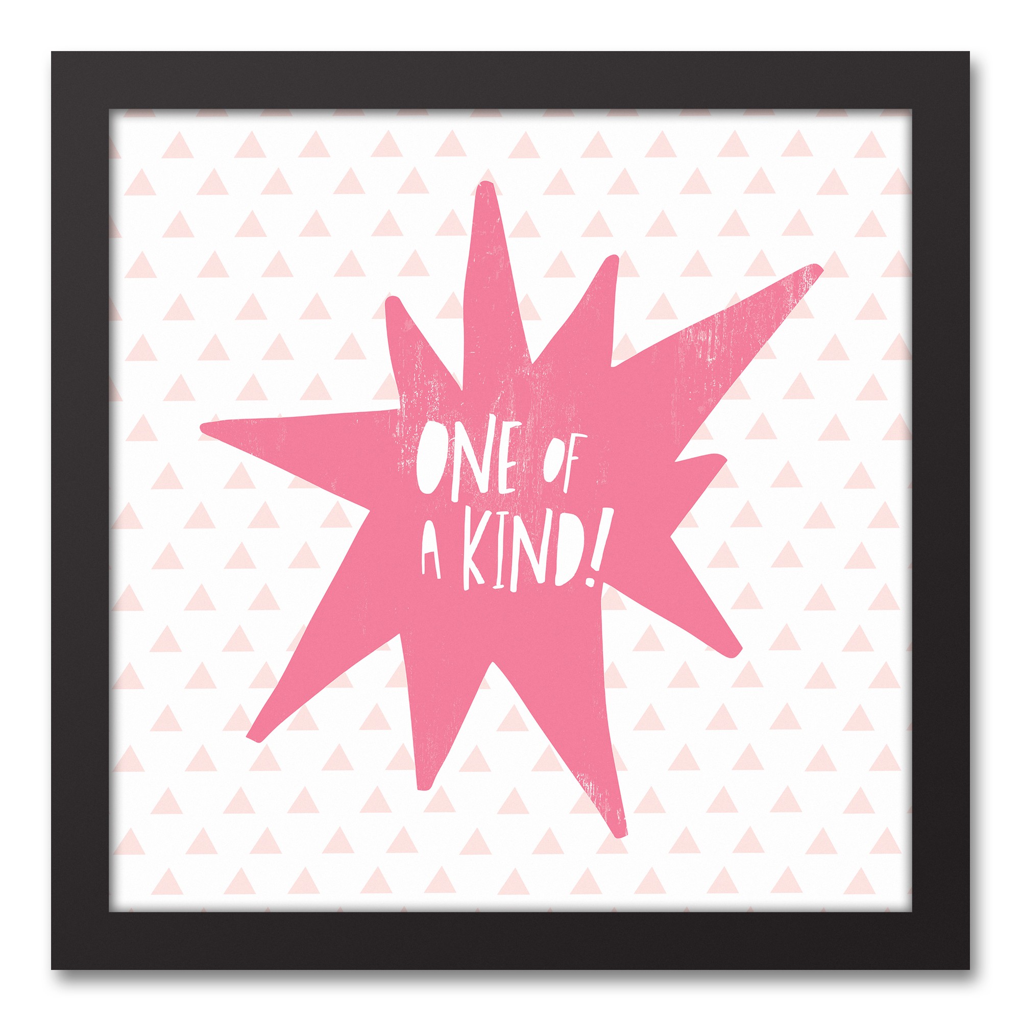 One of a Kind Red Design 12x12 Black Framed Canvas