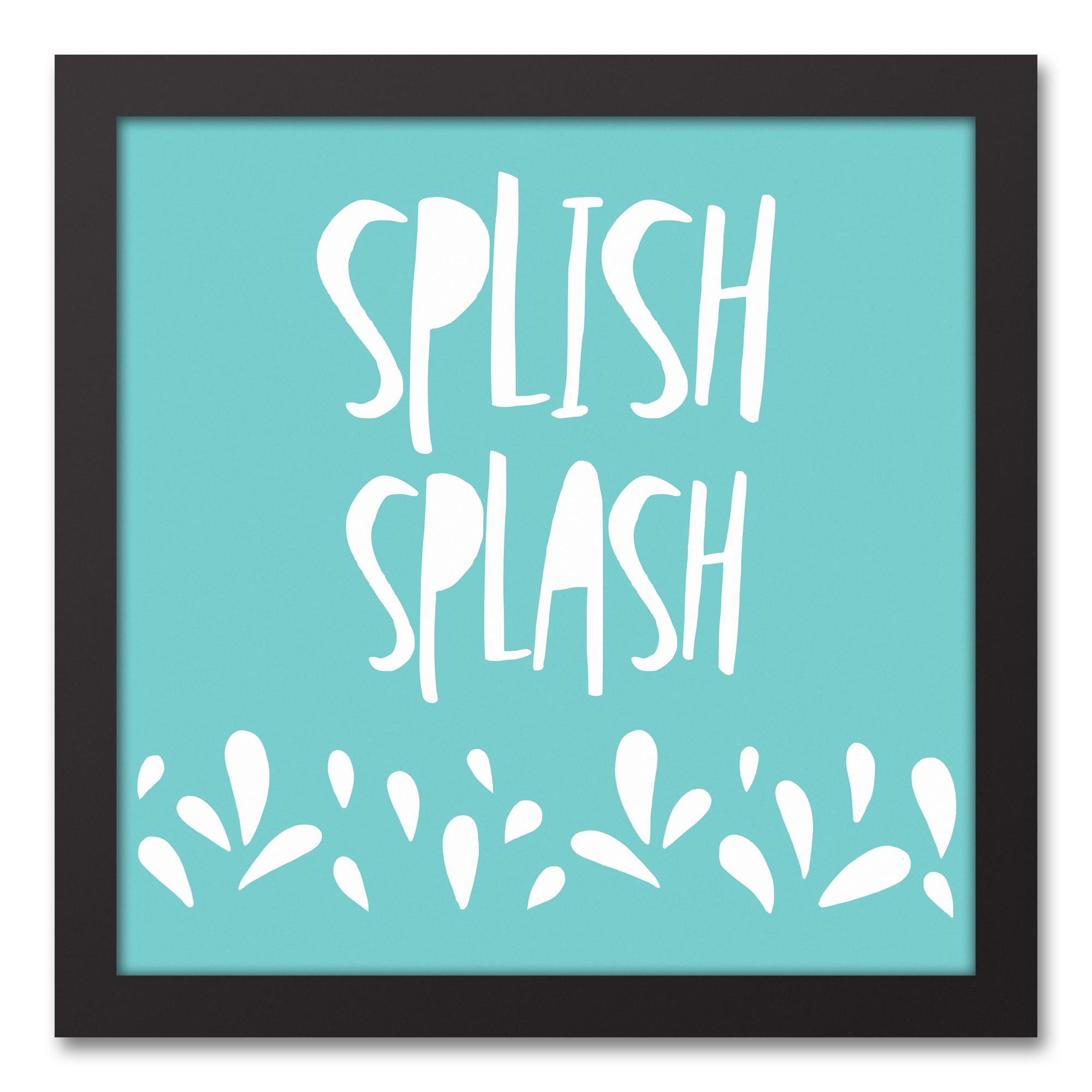 Splish Splash 12x12 Black Framed Canvas