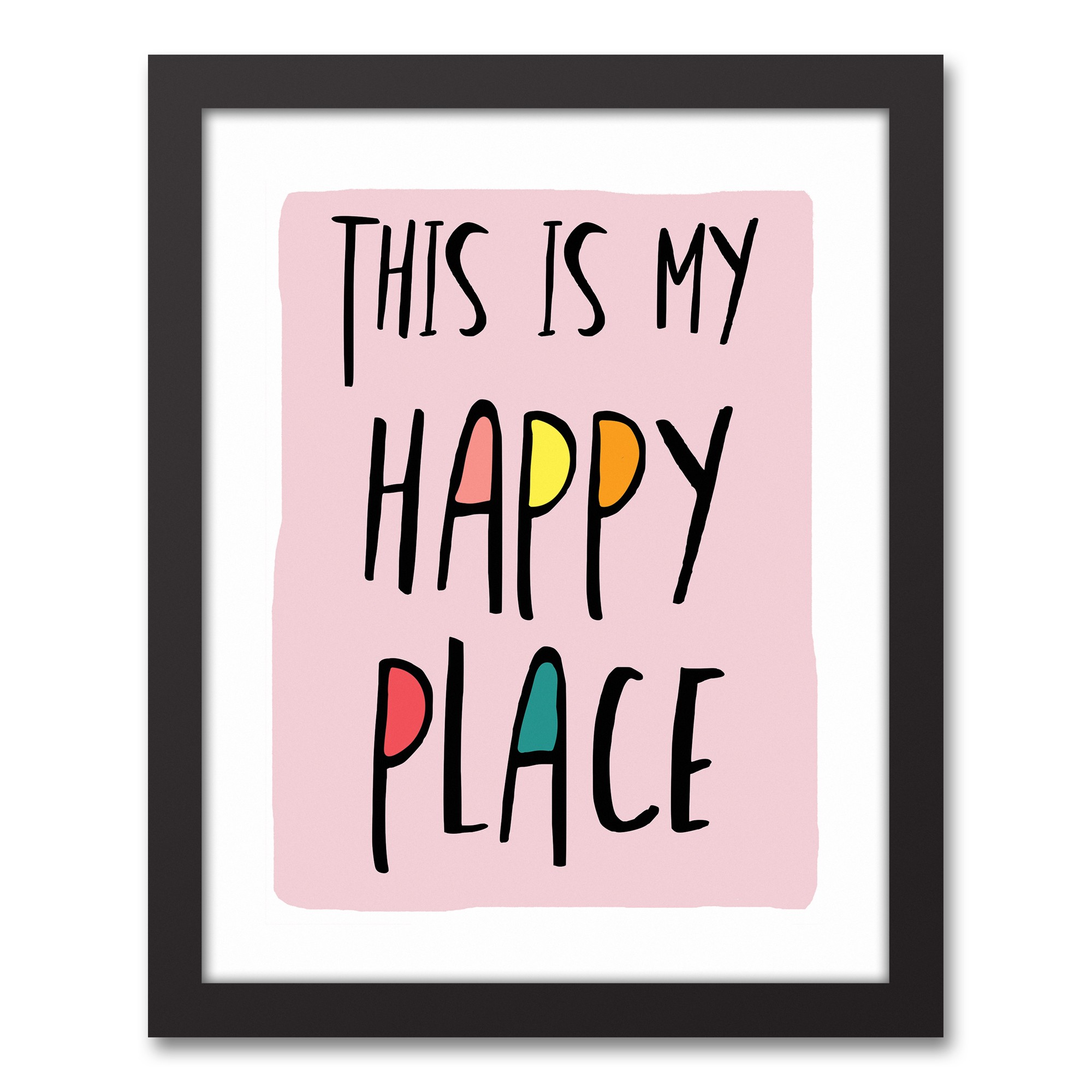 This is My Happy Place Orange 11x14 Black Framed Canvas