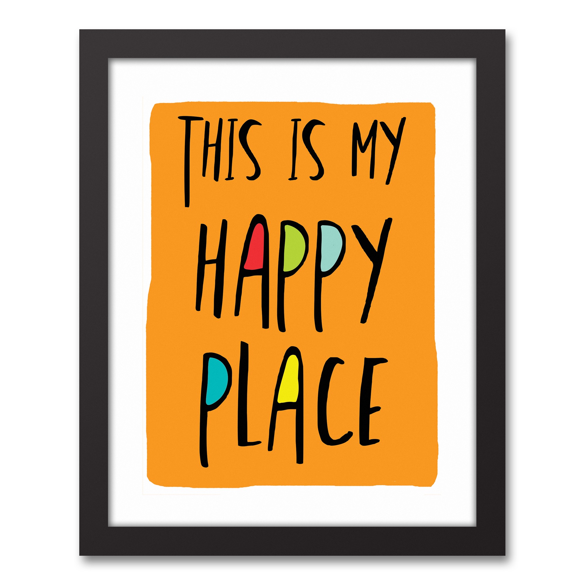 This is My Happy Place Pink 11x14 Black Framed Canvas