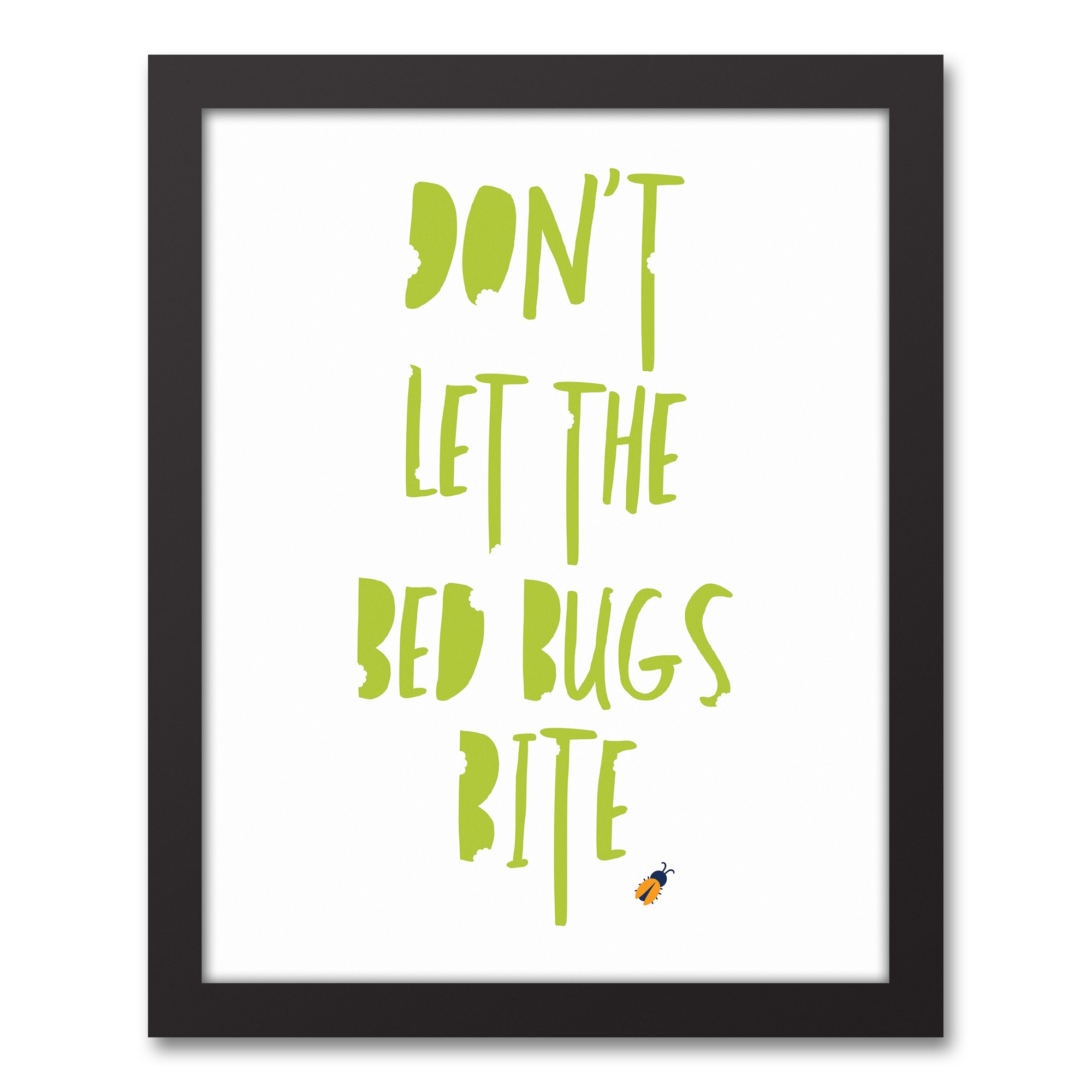 Don't Let the Bed Bugs Bite 11x14 Black Framed Canvas