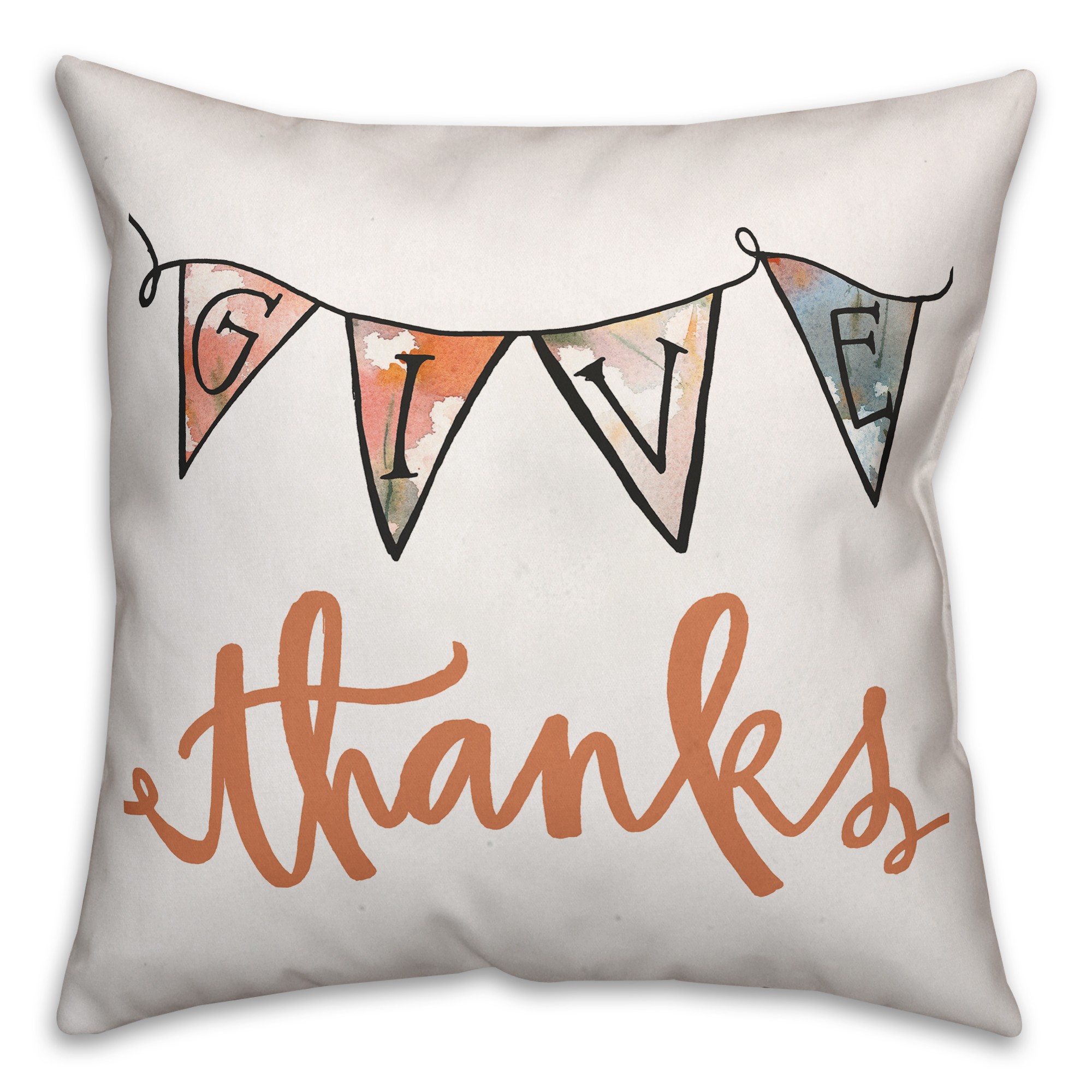 Give Thanks Script Pillow