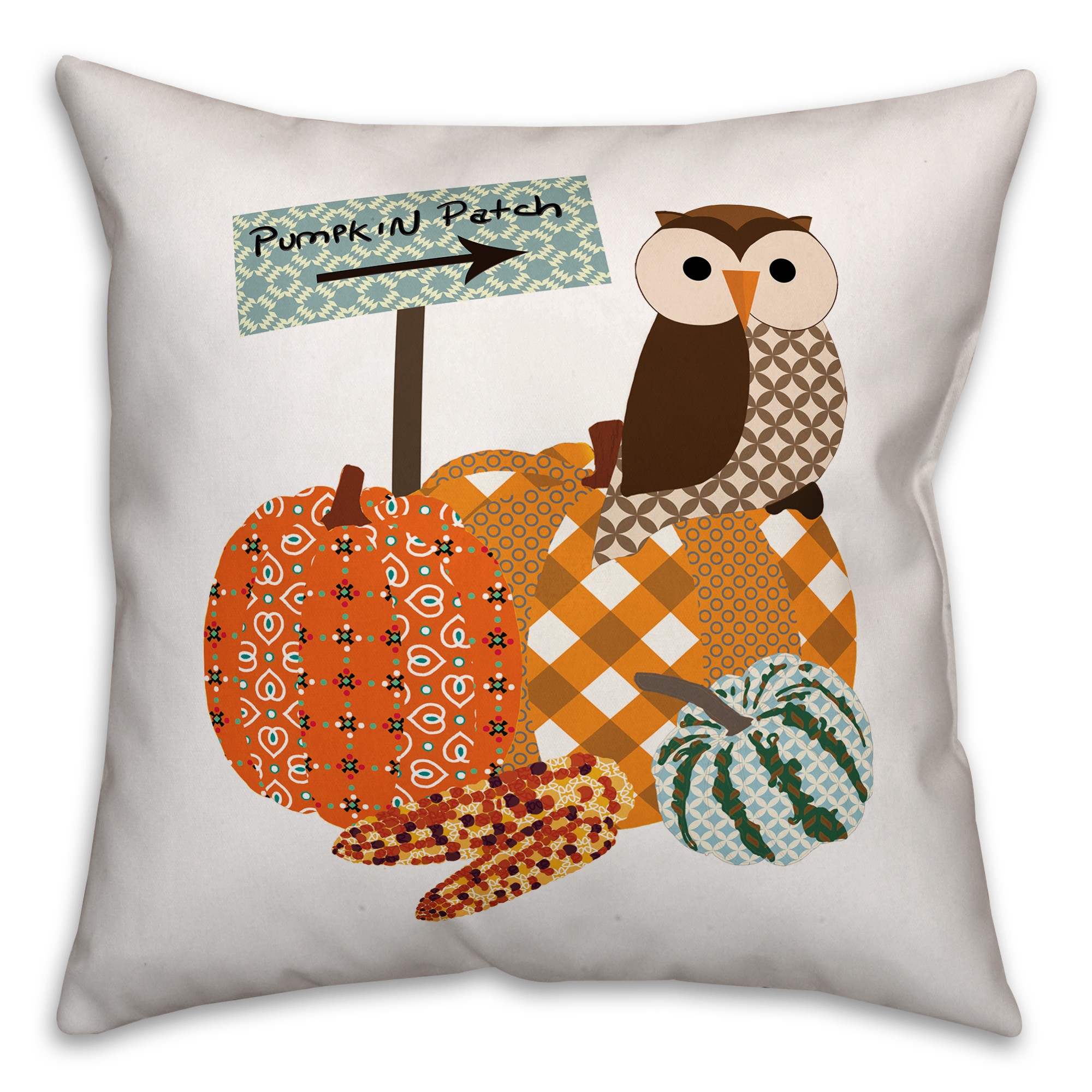 Pumpkin Patch Owl Pillow