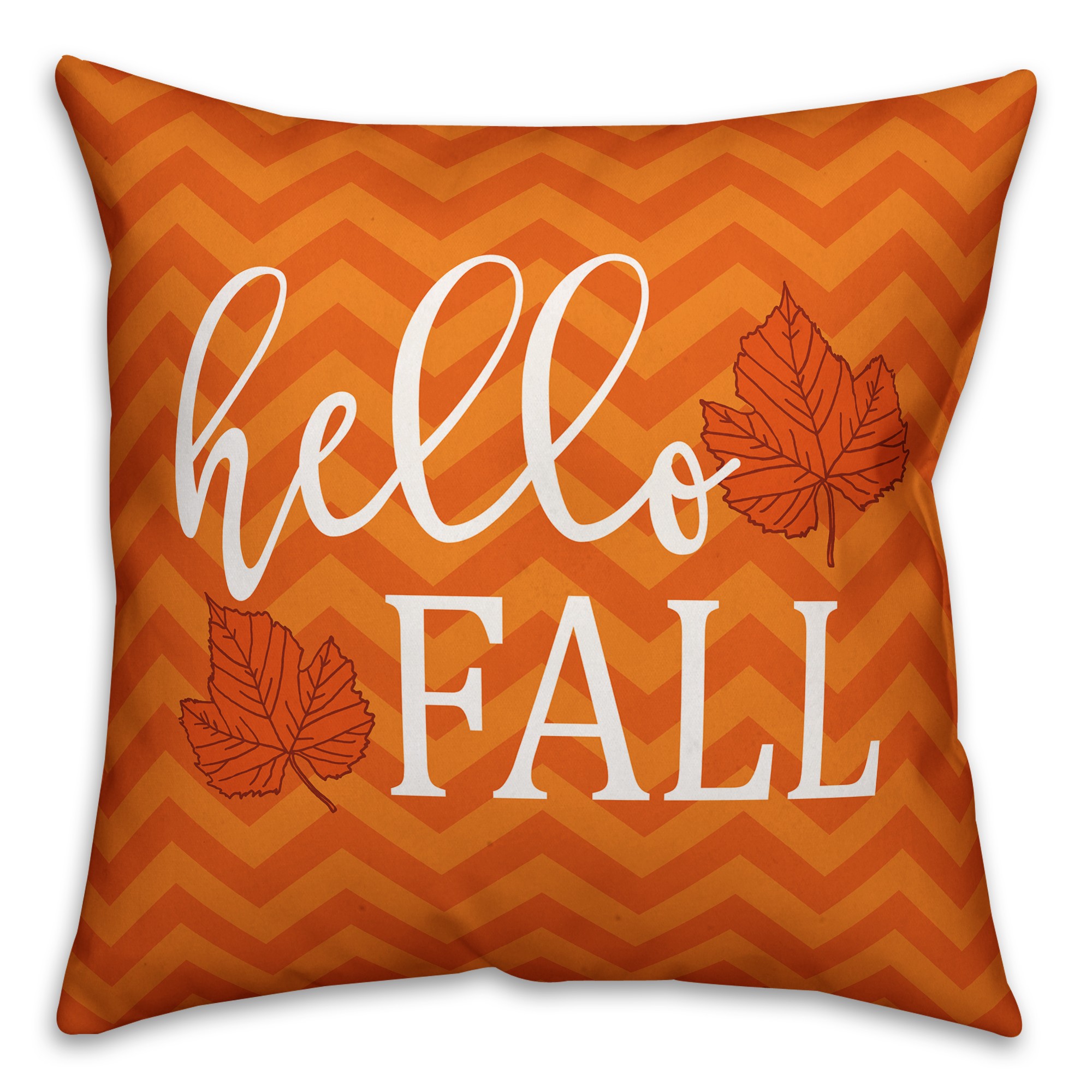 Hello Fall Chevron Pillow