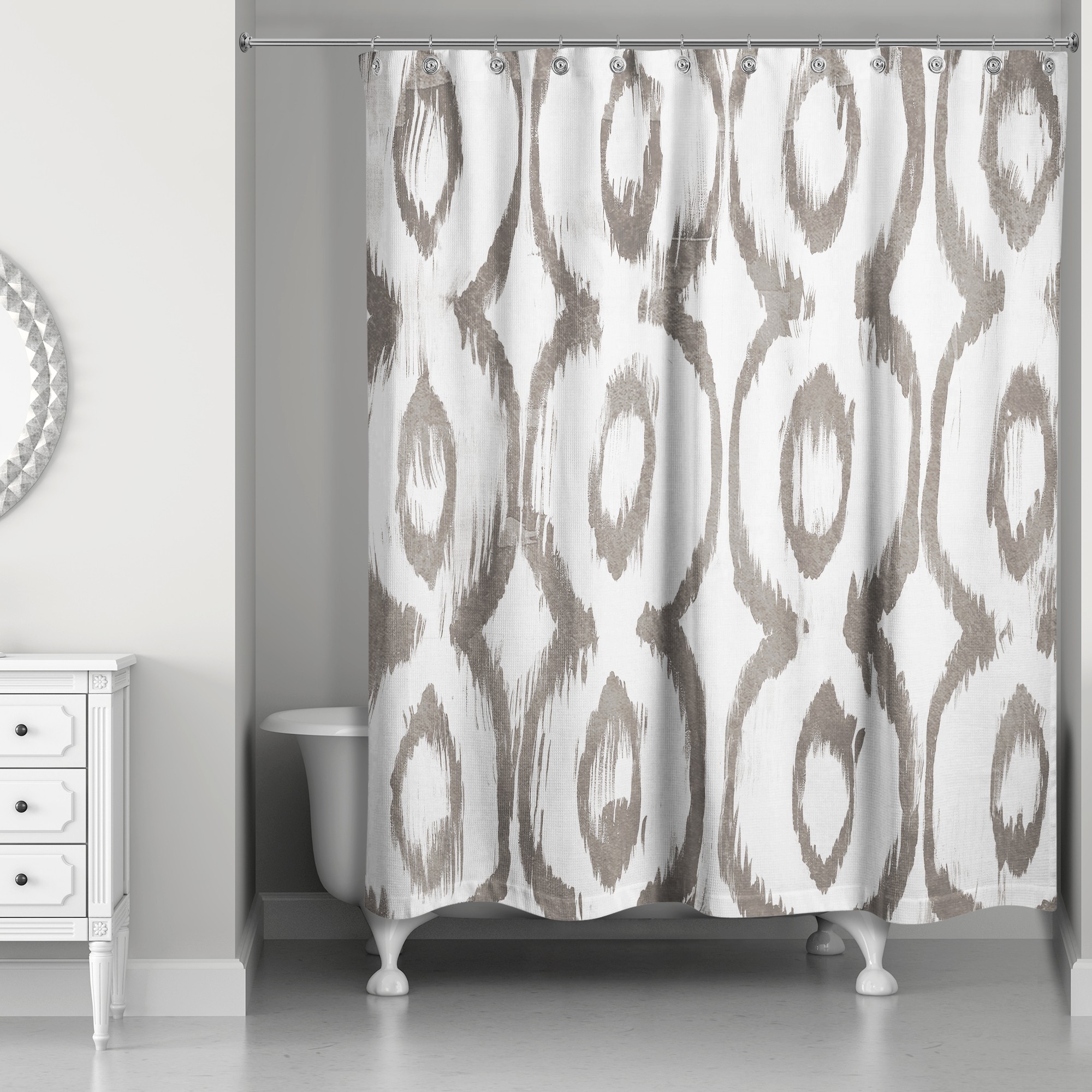 Taupe Cat Eye 71x74 Shower Curtain