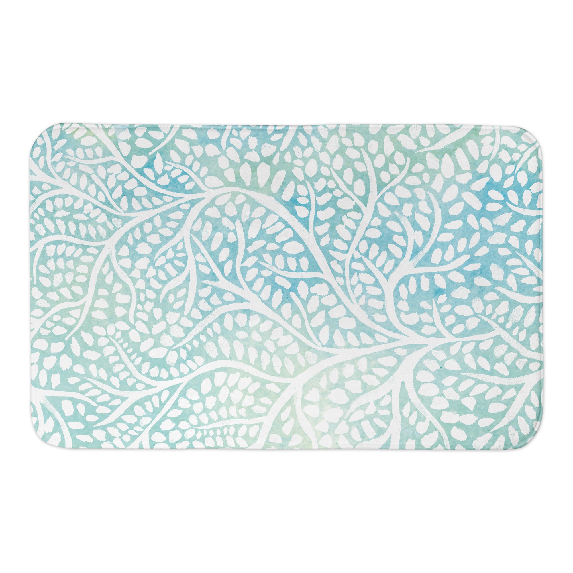 Mint Abstract Trees 34x21 Bath Mat