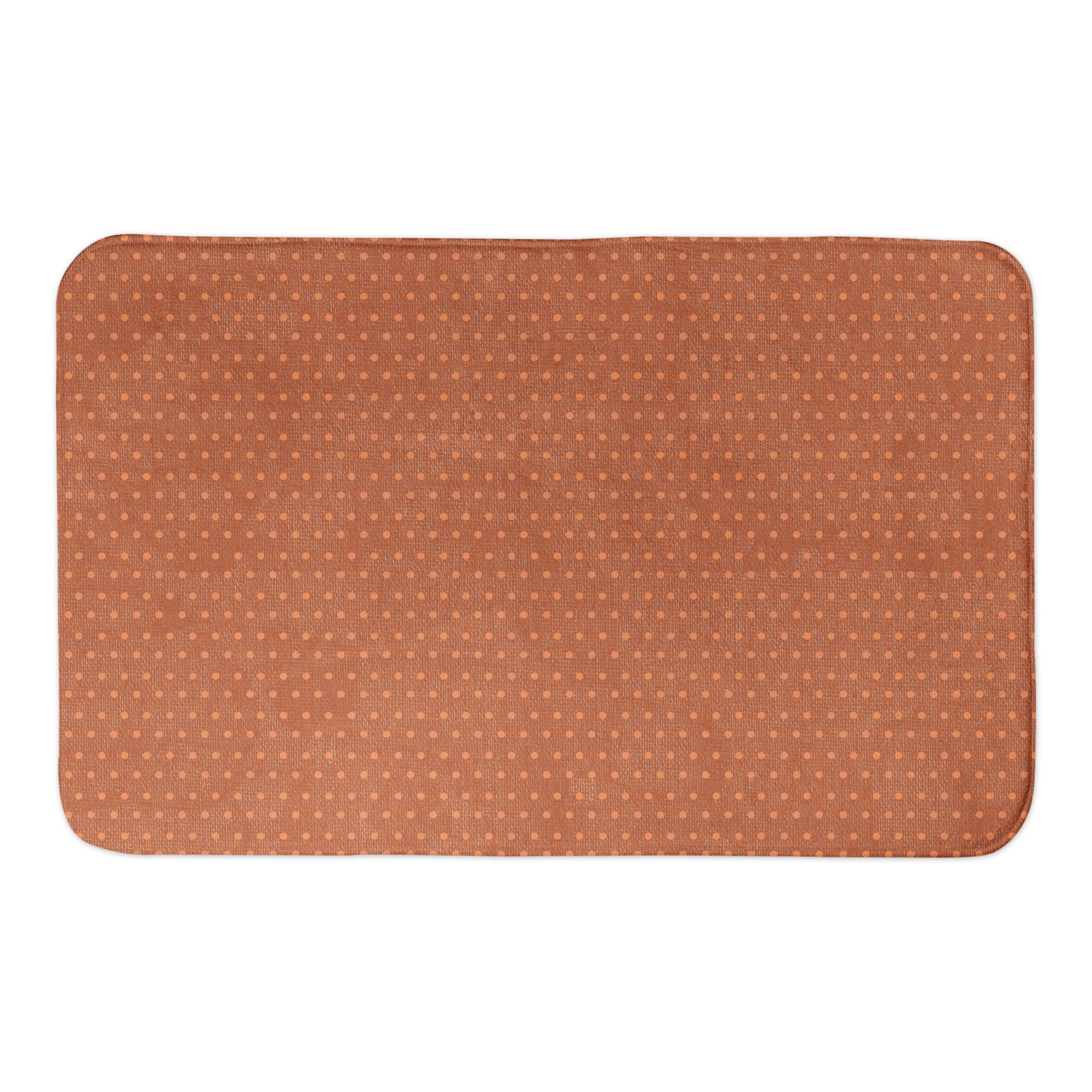 Orange Polka Dots 34x21 Bath Mat