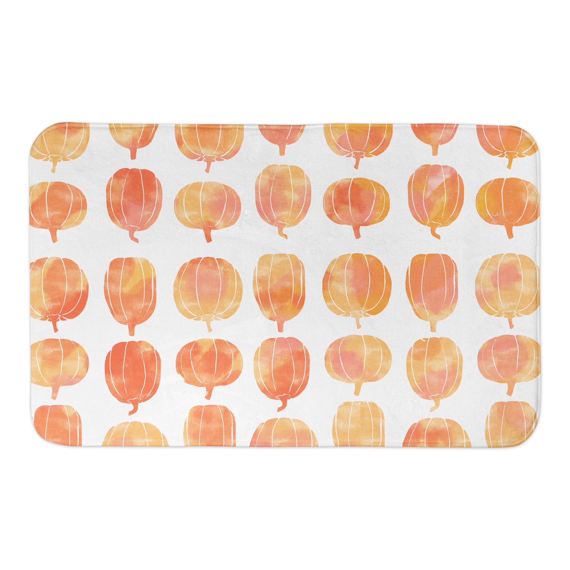 Watercolor Pumpkins 34x21 Bath Mat