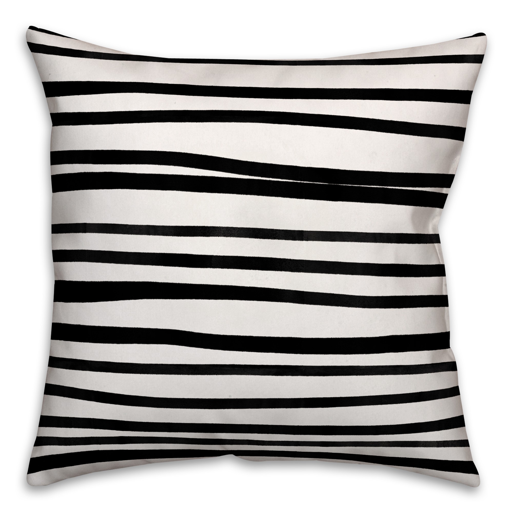 Black Watercolor Stripes Pillow