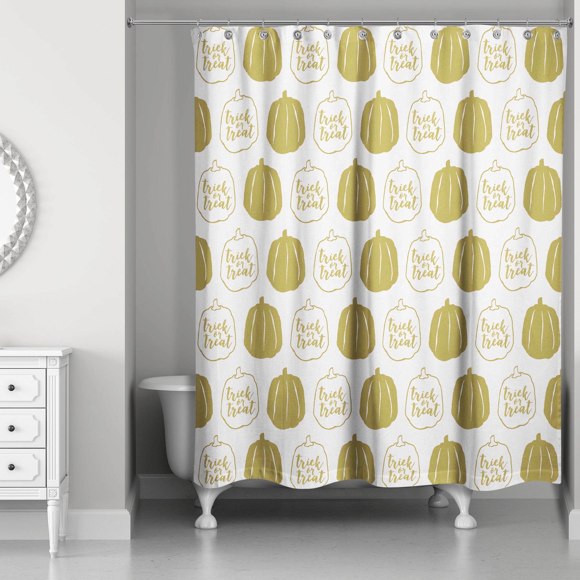 Gold Pumpkins 71x74 Shower Curtain