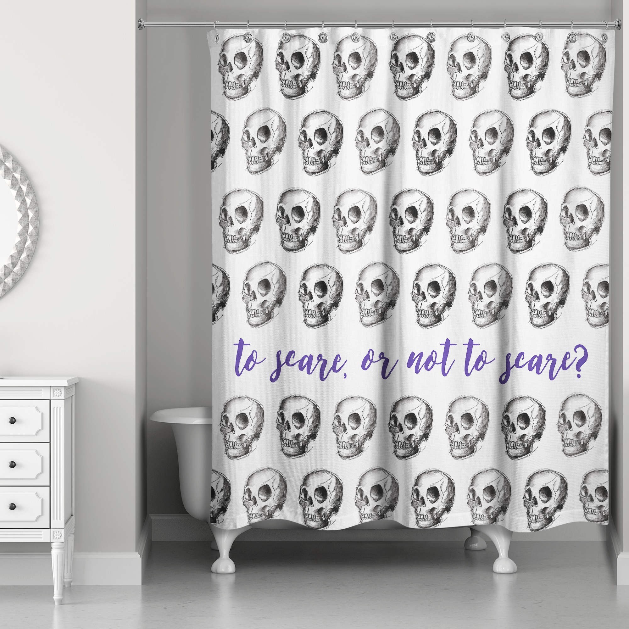 To Scare of Not to Scare? 71x74 Shower Curtain