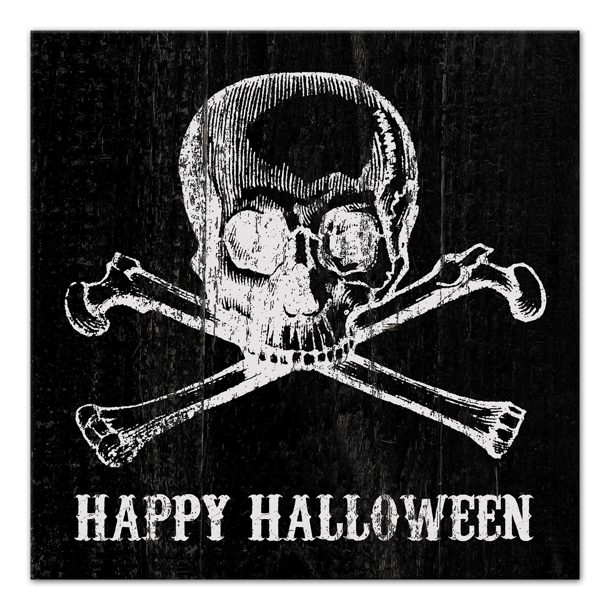 Scull and Crossbones Happy Halloween Wall Art