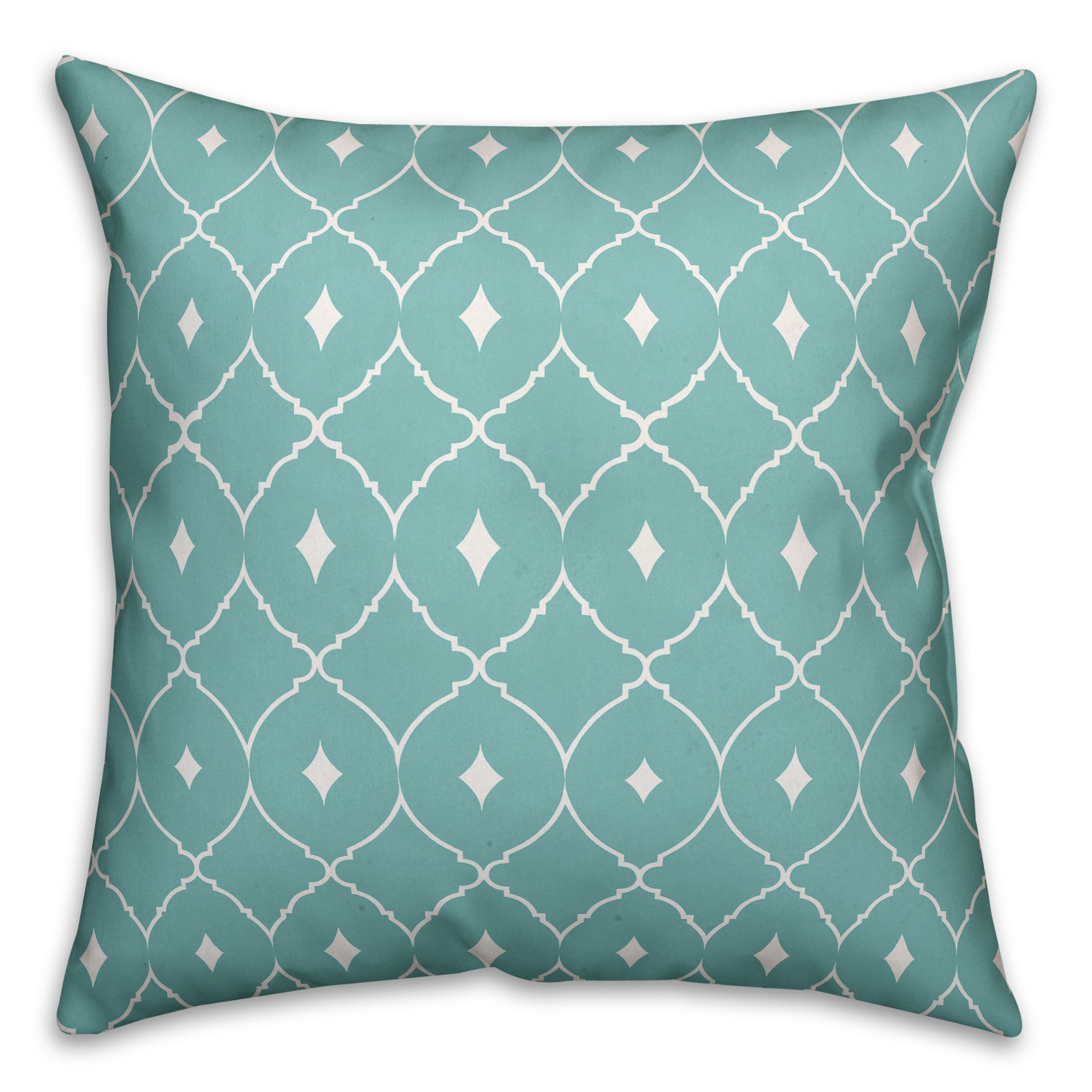 Teal Diamond Pattern Pillow