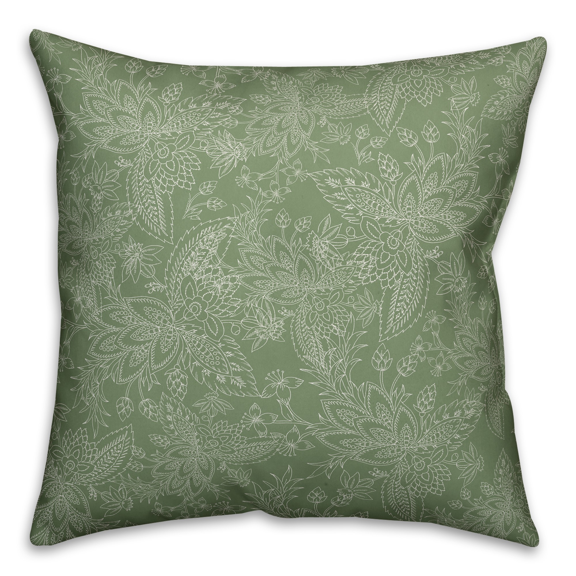 Green Paisley Pattern Pillow
