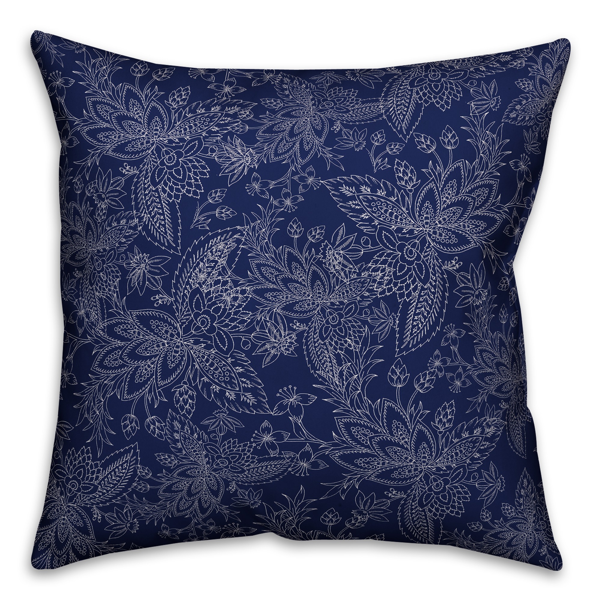 Navy Paisley Pattern Pillow