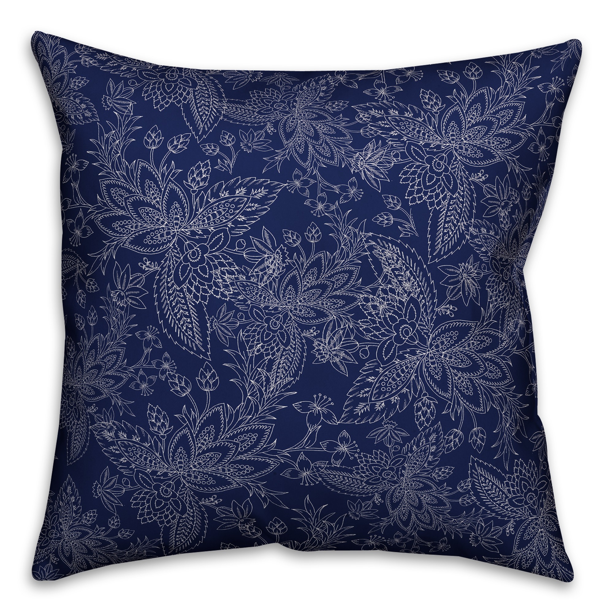 Navy Paisley Pattern Pillow Cover