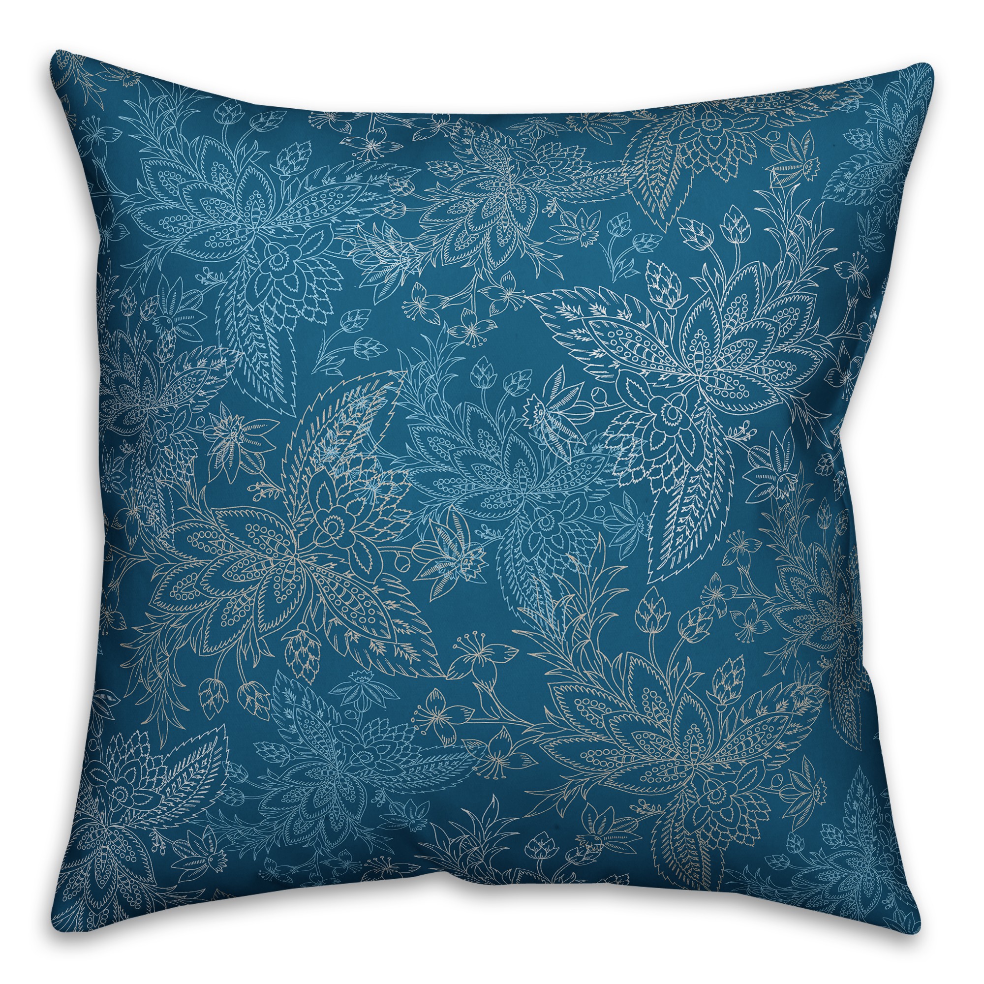 Blue Paisley Pattern Pillow Cover