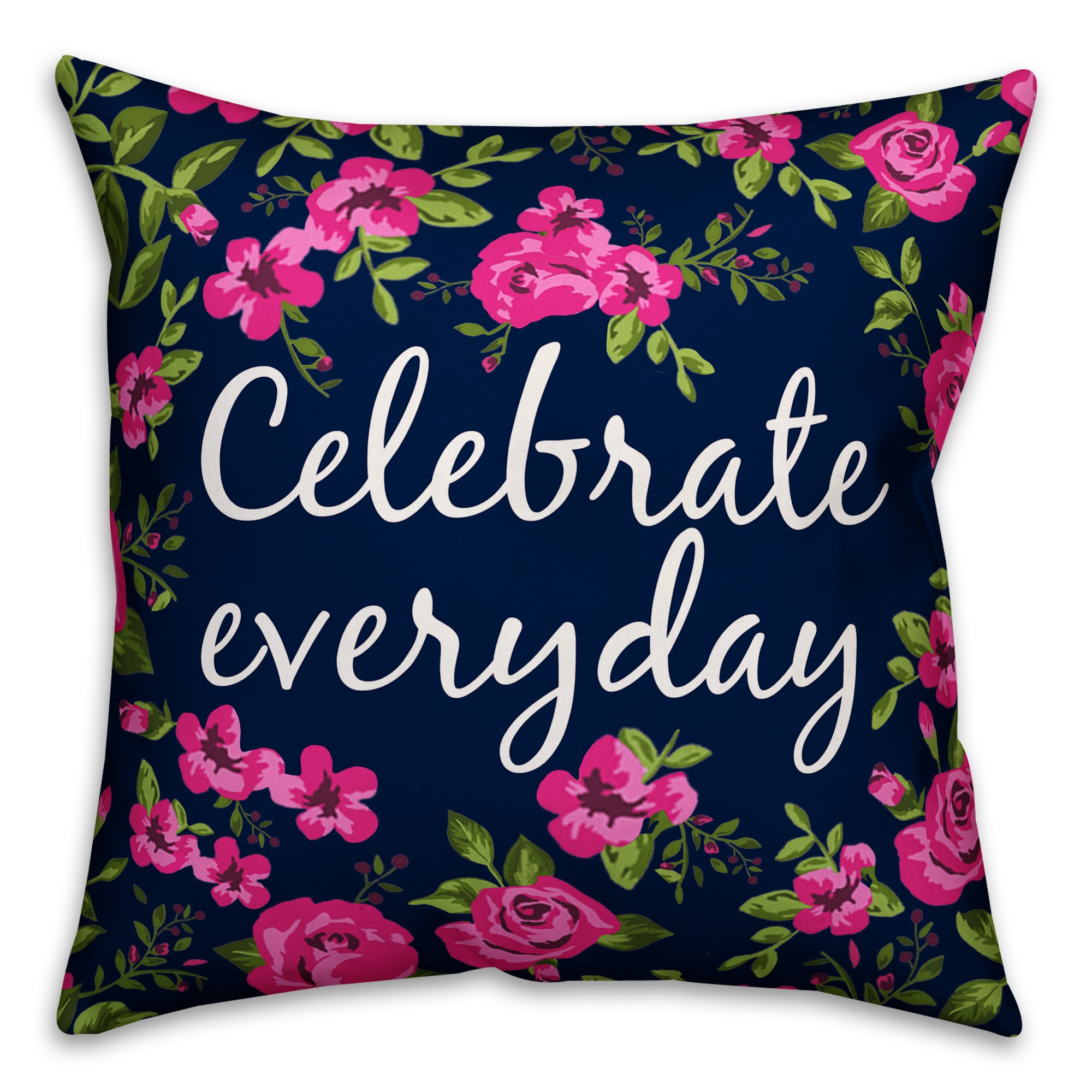 Celebrate Everyday Navy Floral Pillow Cover