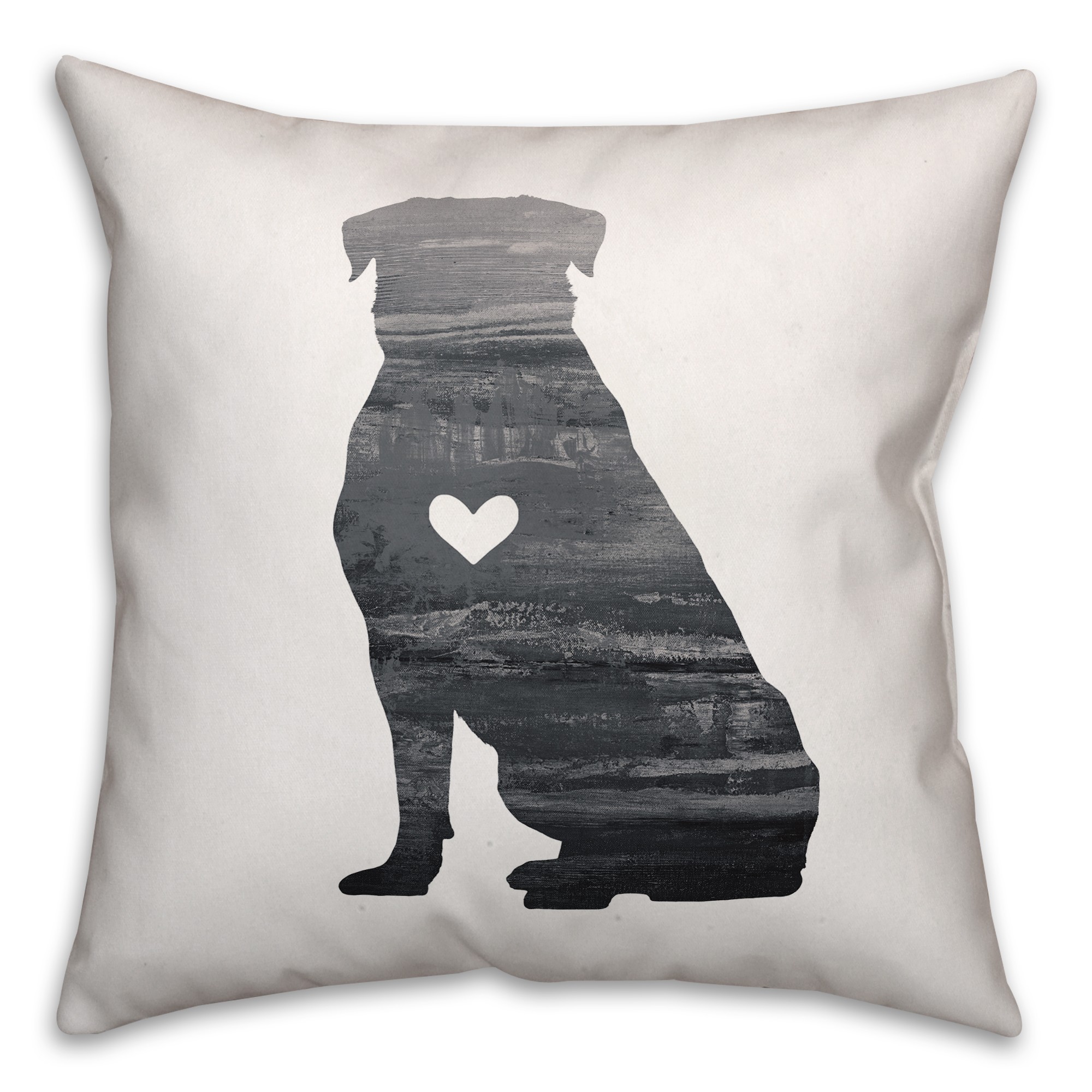 Gray Silhouette Rottweiler Pillow