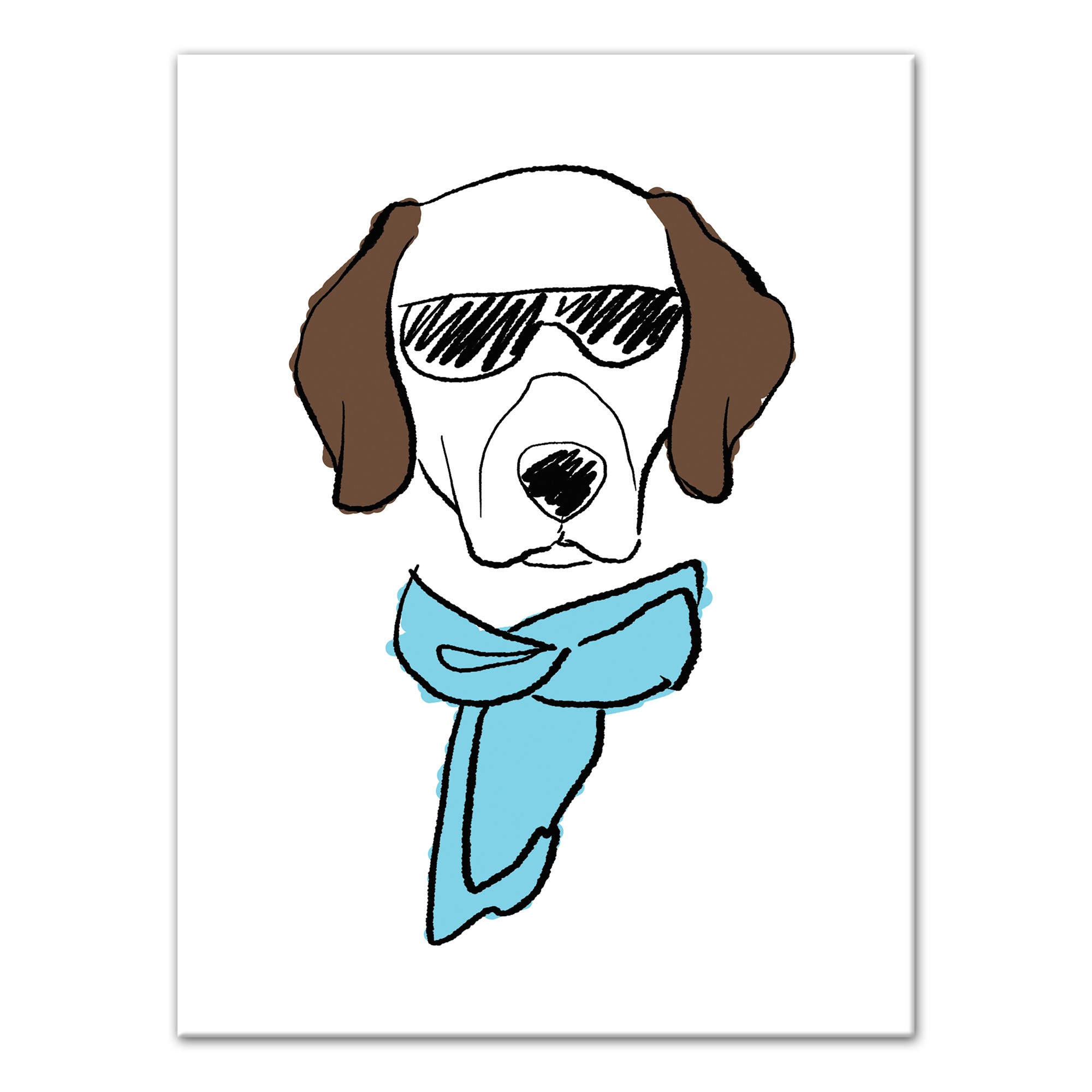 Dog with Sunglasses 30x40 Canvas Wall Art