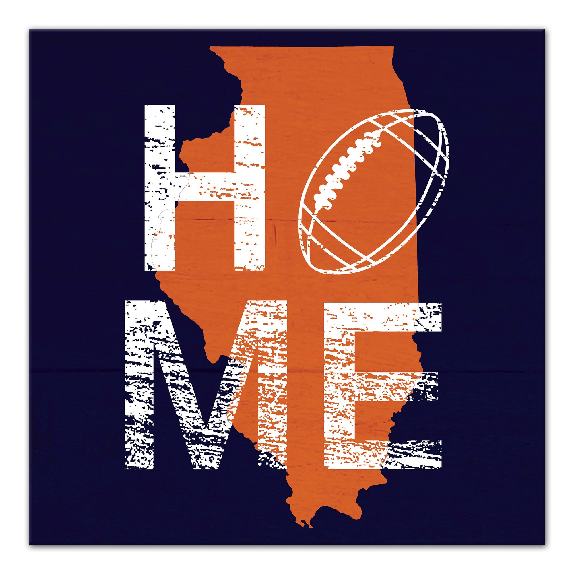Designs Direct Creative Group Illinois Football State Pride 16x16 Canvas Wall Art