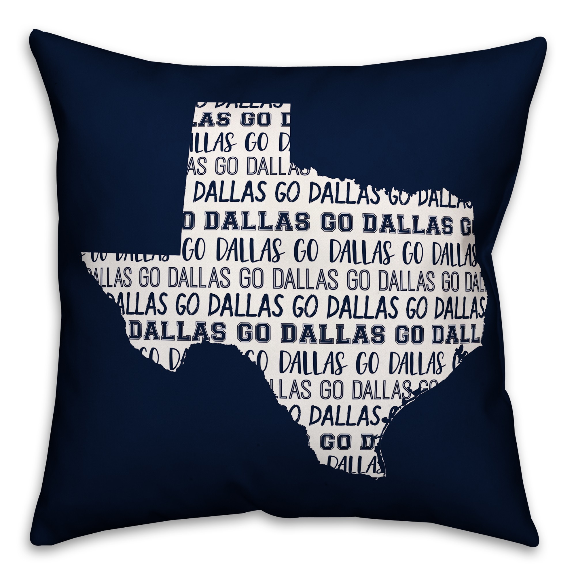 Blue Texas Go Team 16x16 Spun Poly Pillow