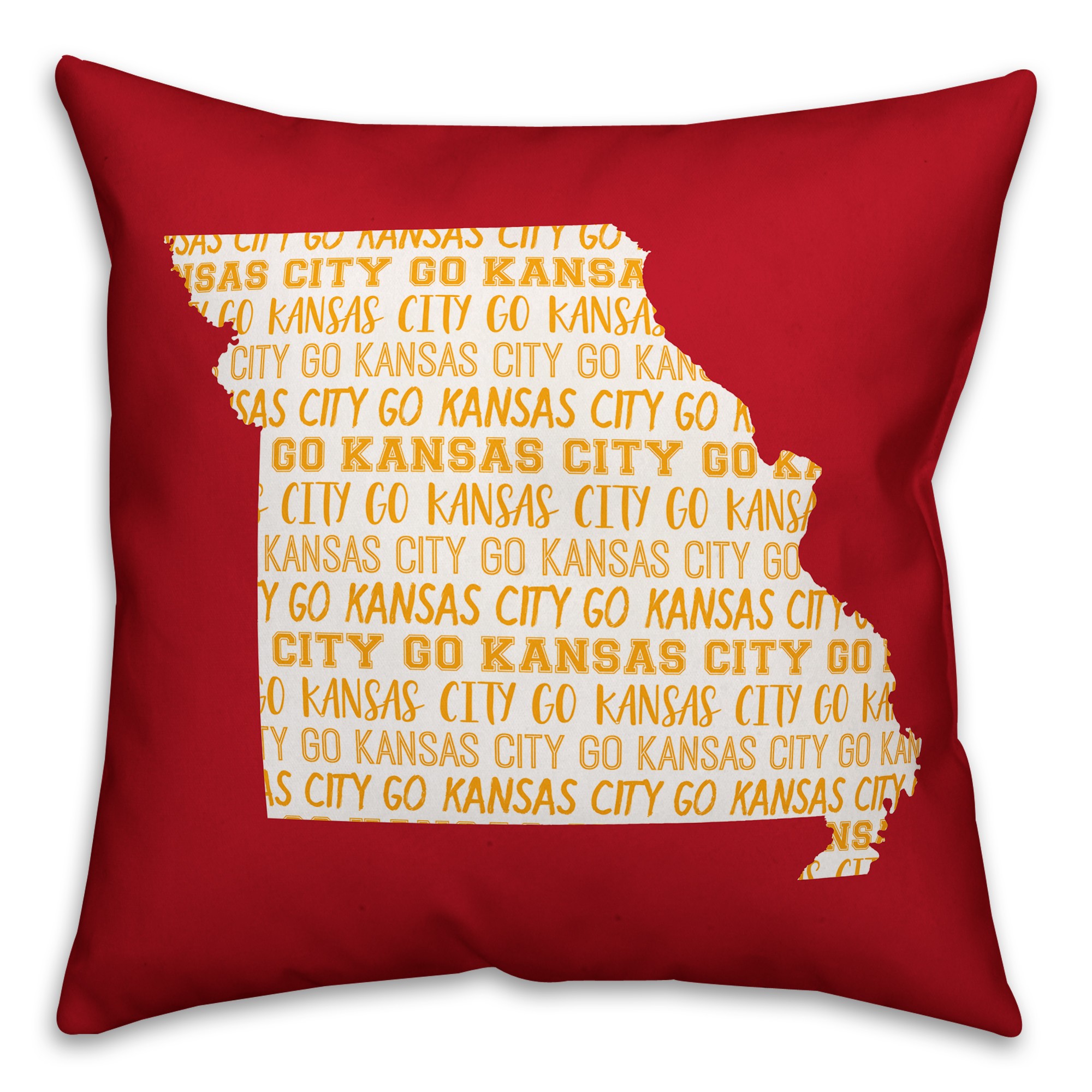Red Missouri Go Team 16x16 Spun Poly Pillow