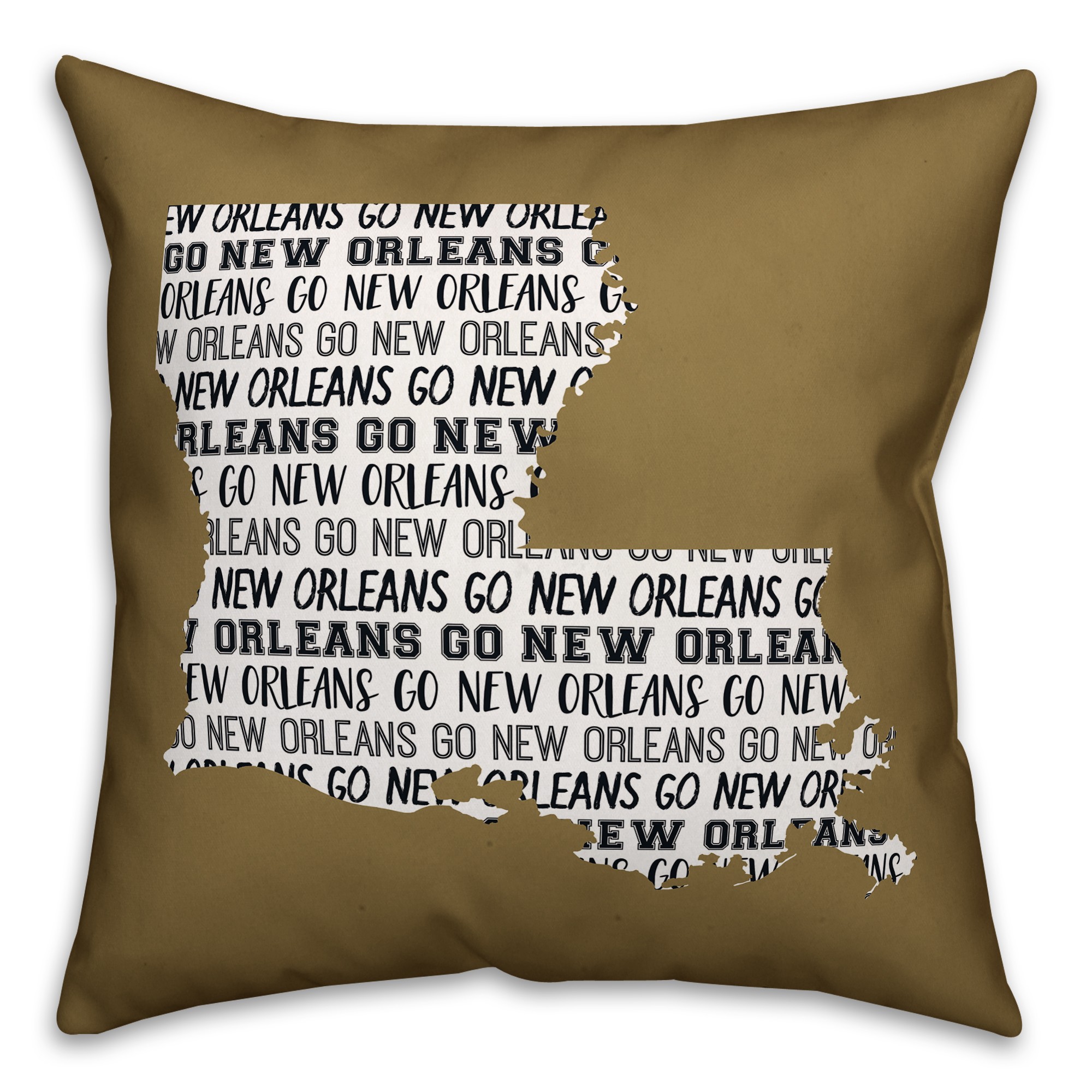 Tan Louisiana Go Team  16x16 Spun Poly Pillow