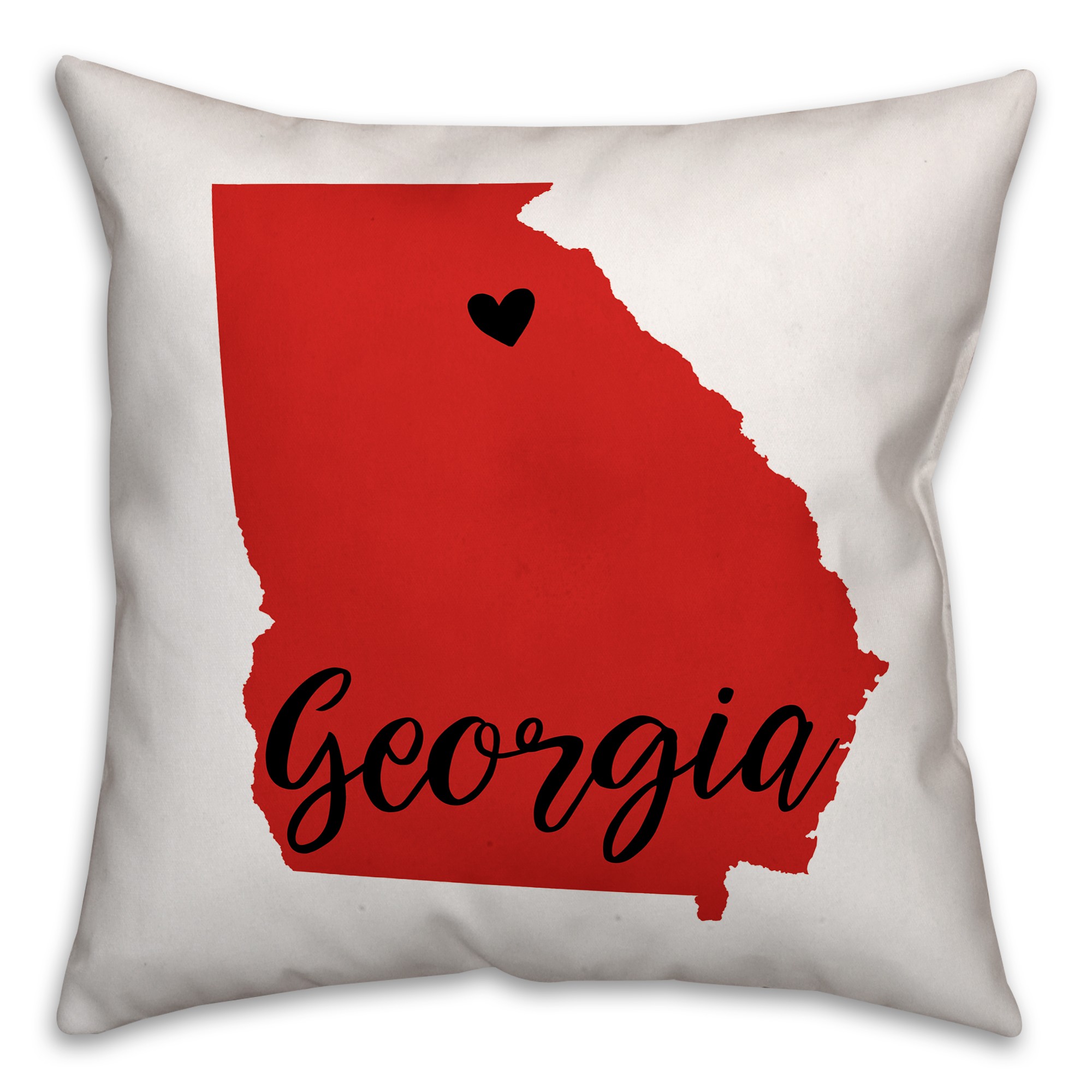 Red Orange and Black Georgia Pride 16x16 Spun Poly Pillow