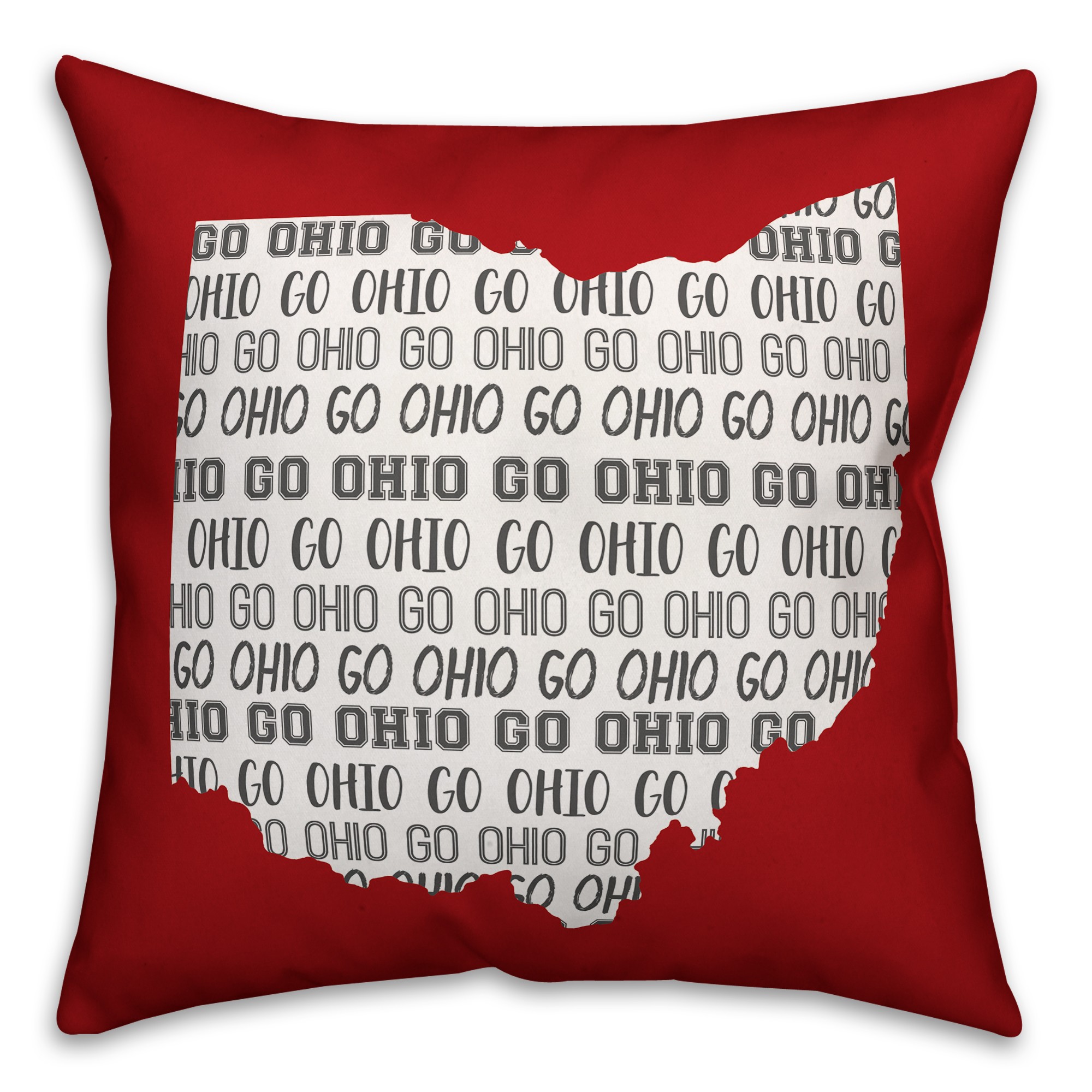 Red Ohio Go Team 16x16 Spun Poly Pillow