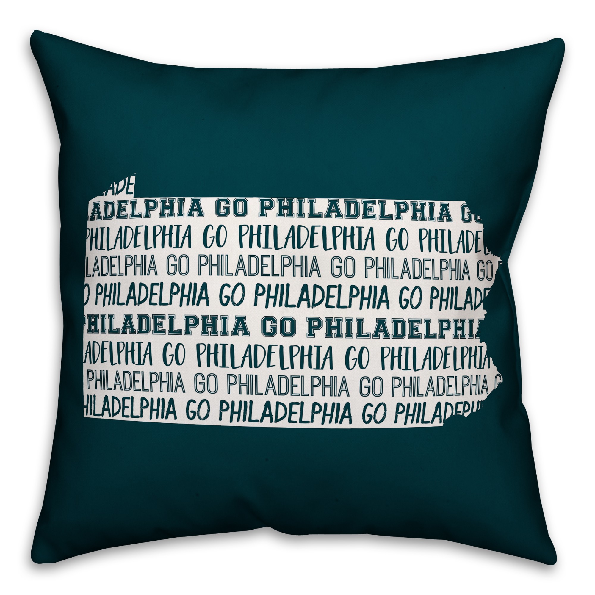 Teal Pennsylvania Go Team 16x16 Spun Poly Pillow