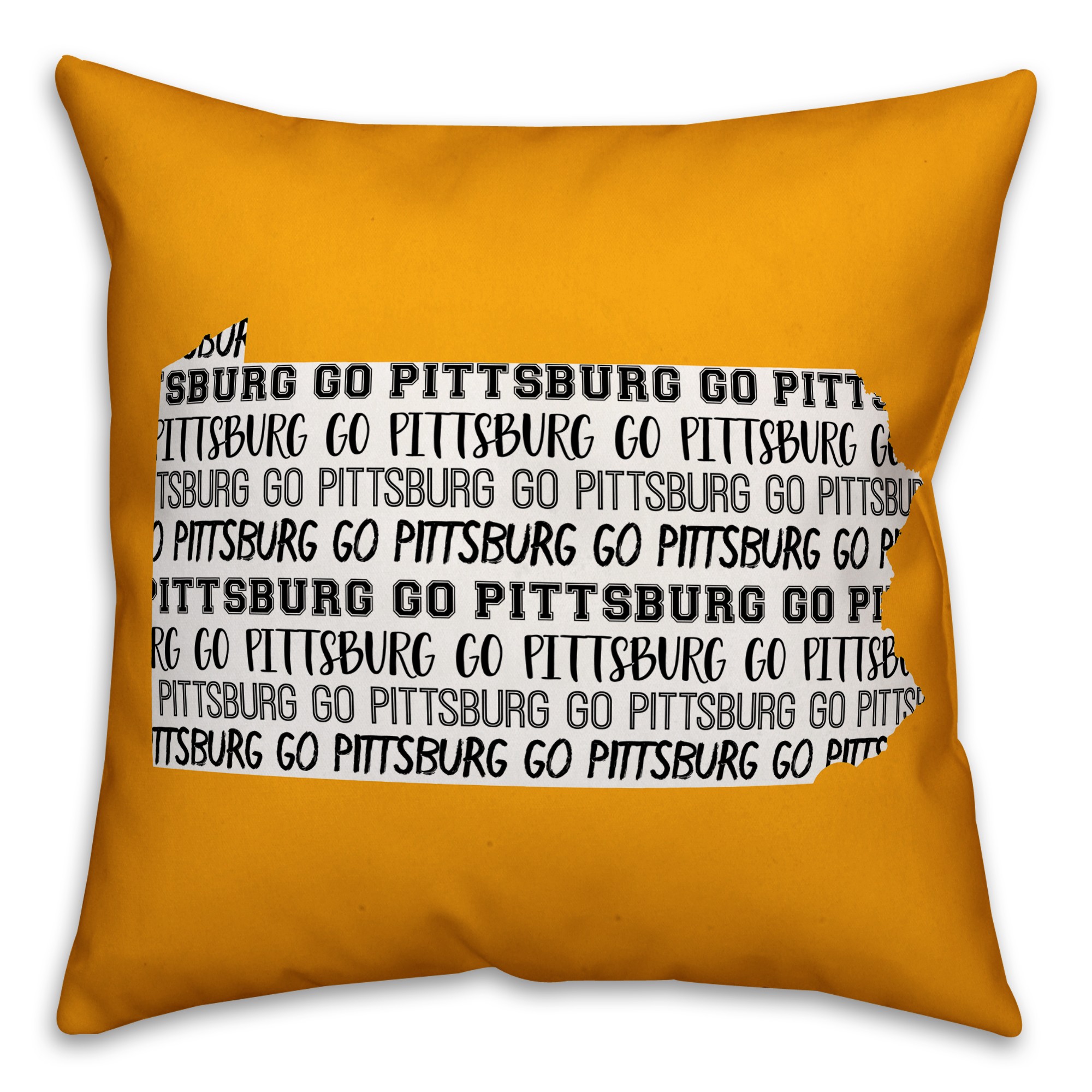 Yellow Pennsylvania Go Team 16x16 Spun Poly Pillow