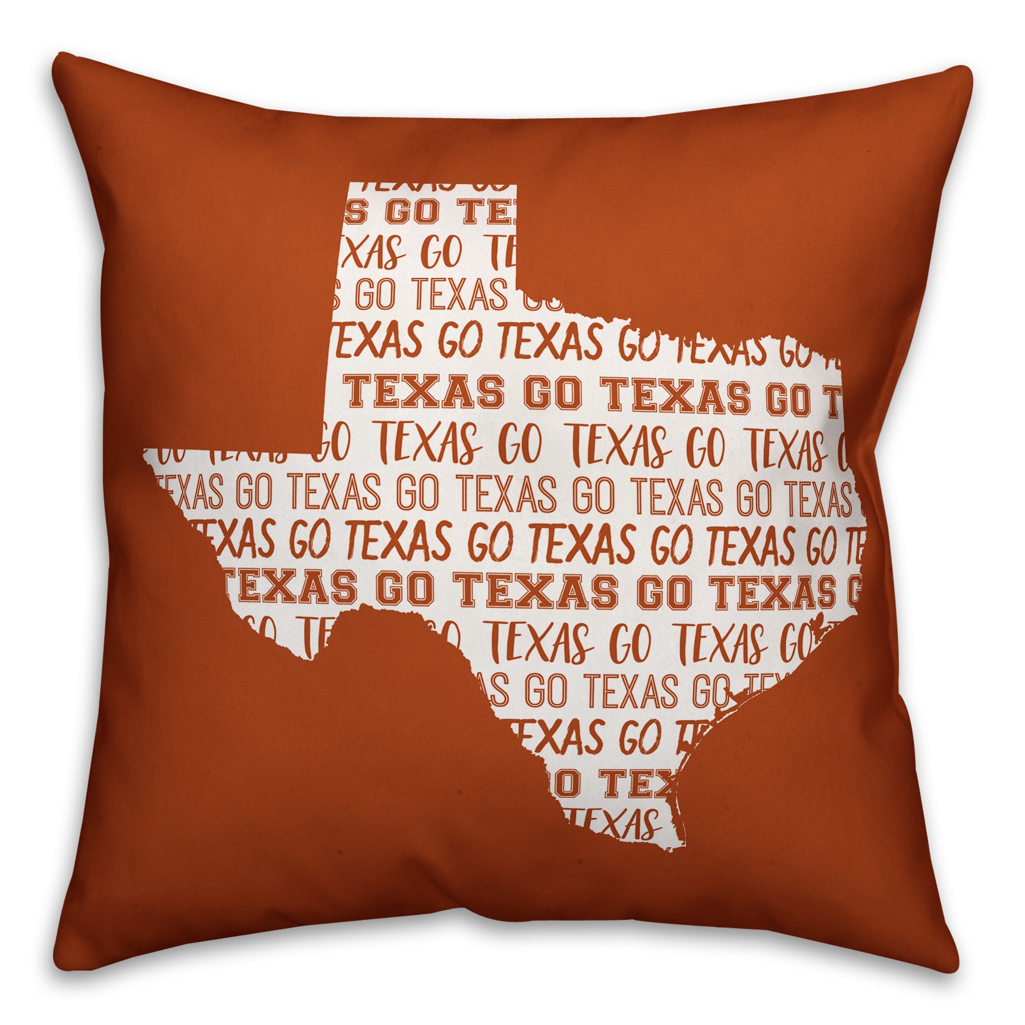Orange Texas Go Team 16x16 Spun Poly Pillow