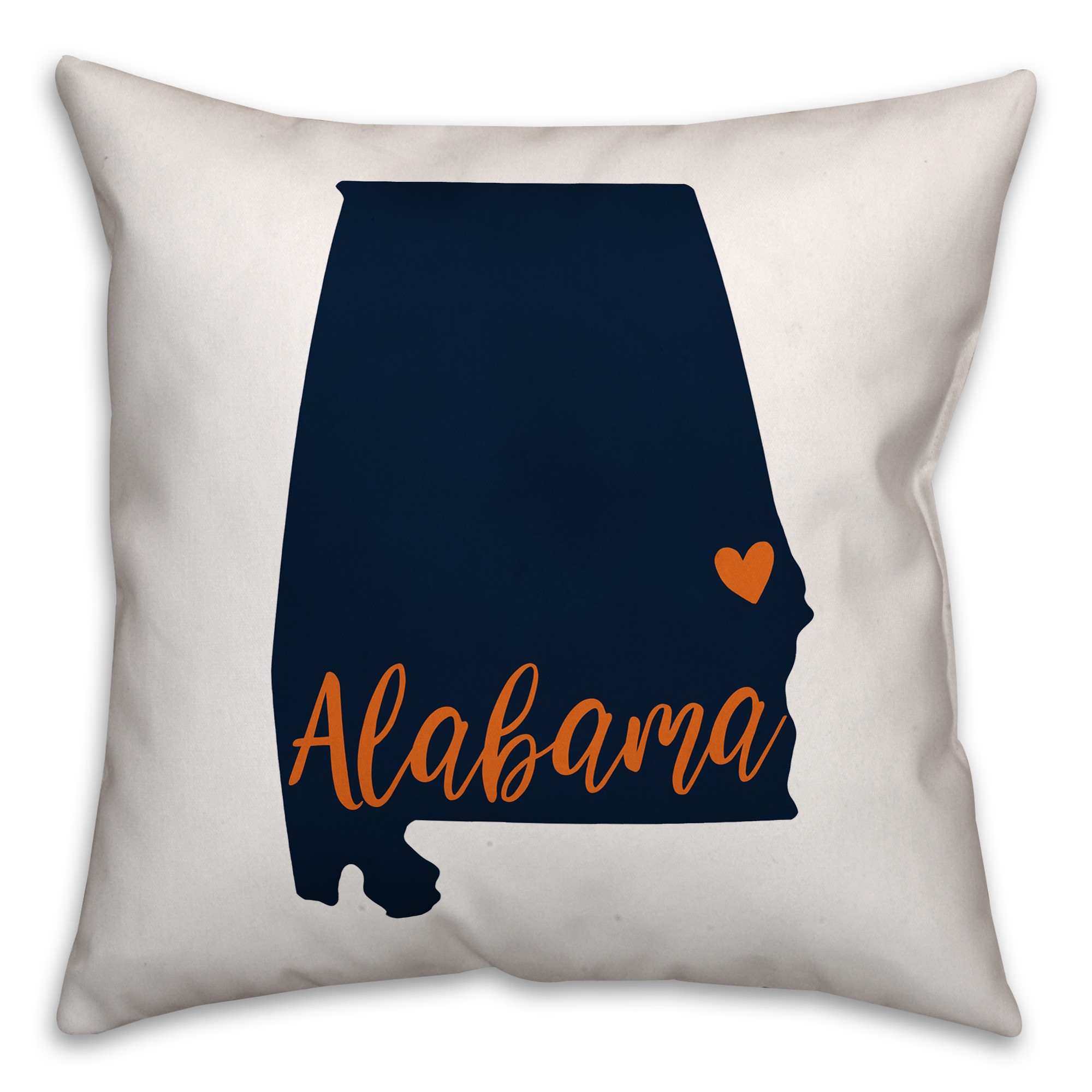 Blue and Orange Alabama Pride 16x16 Spun Poly Pillow