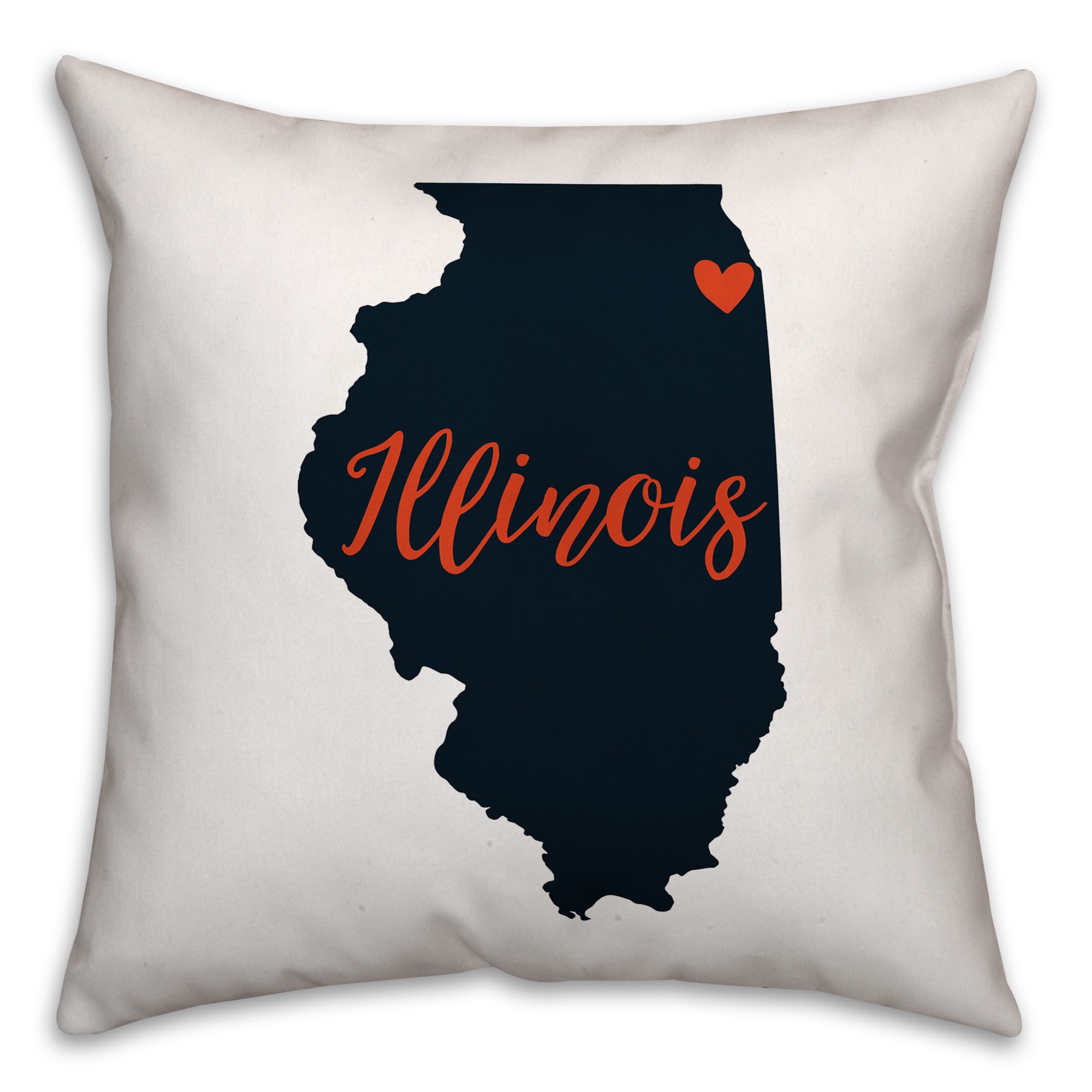 Blue and Orange Illinois Pride 16x16 Spun Poly Pillow