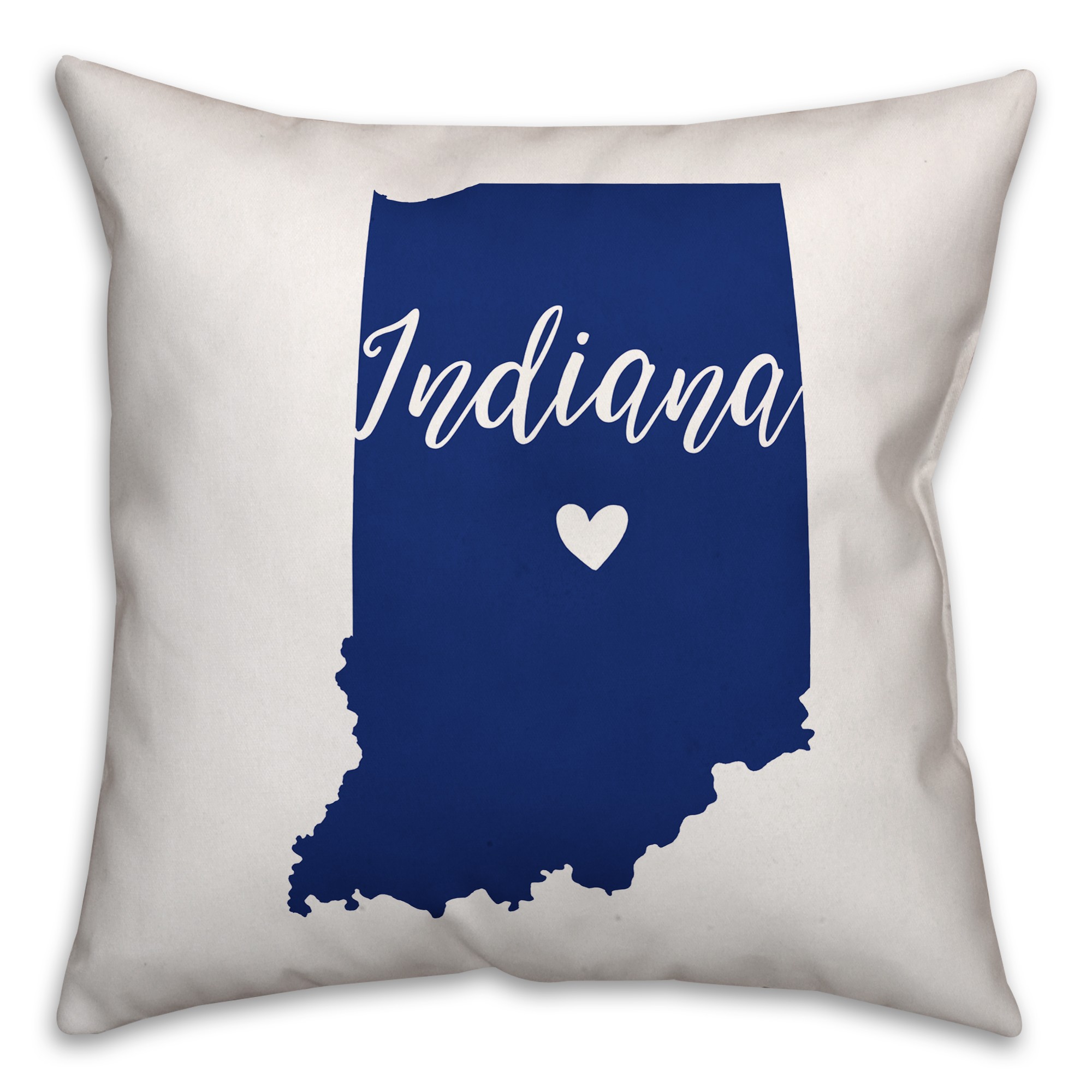 Blue and White Indiana Pride 16x16 Spun Poly Pillow