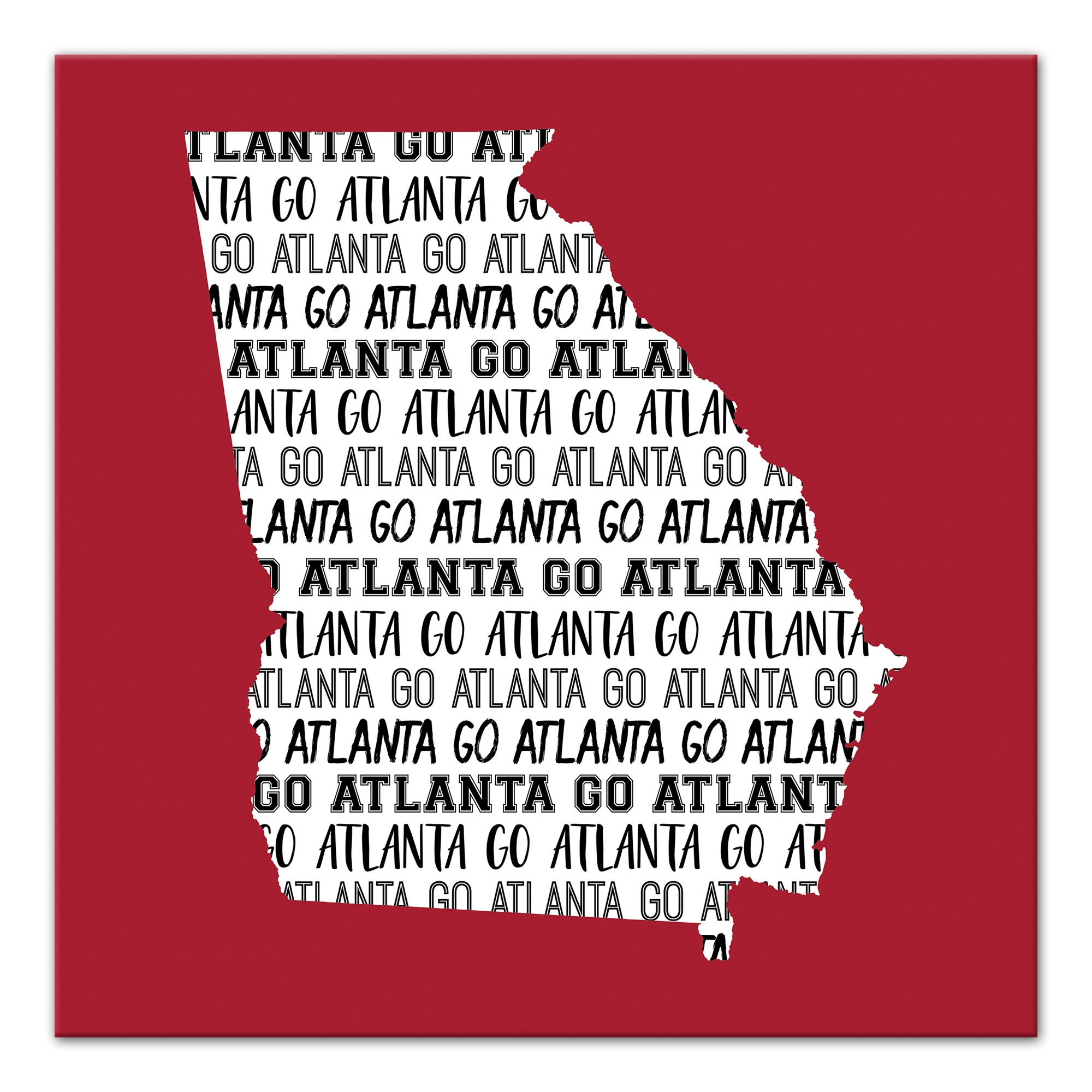 Rust Red Georgia Go Team 16x16 Canvas Wall Art
