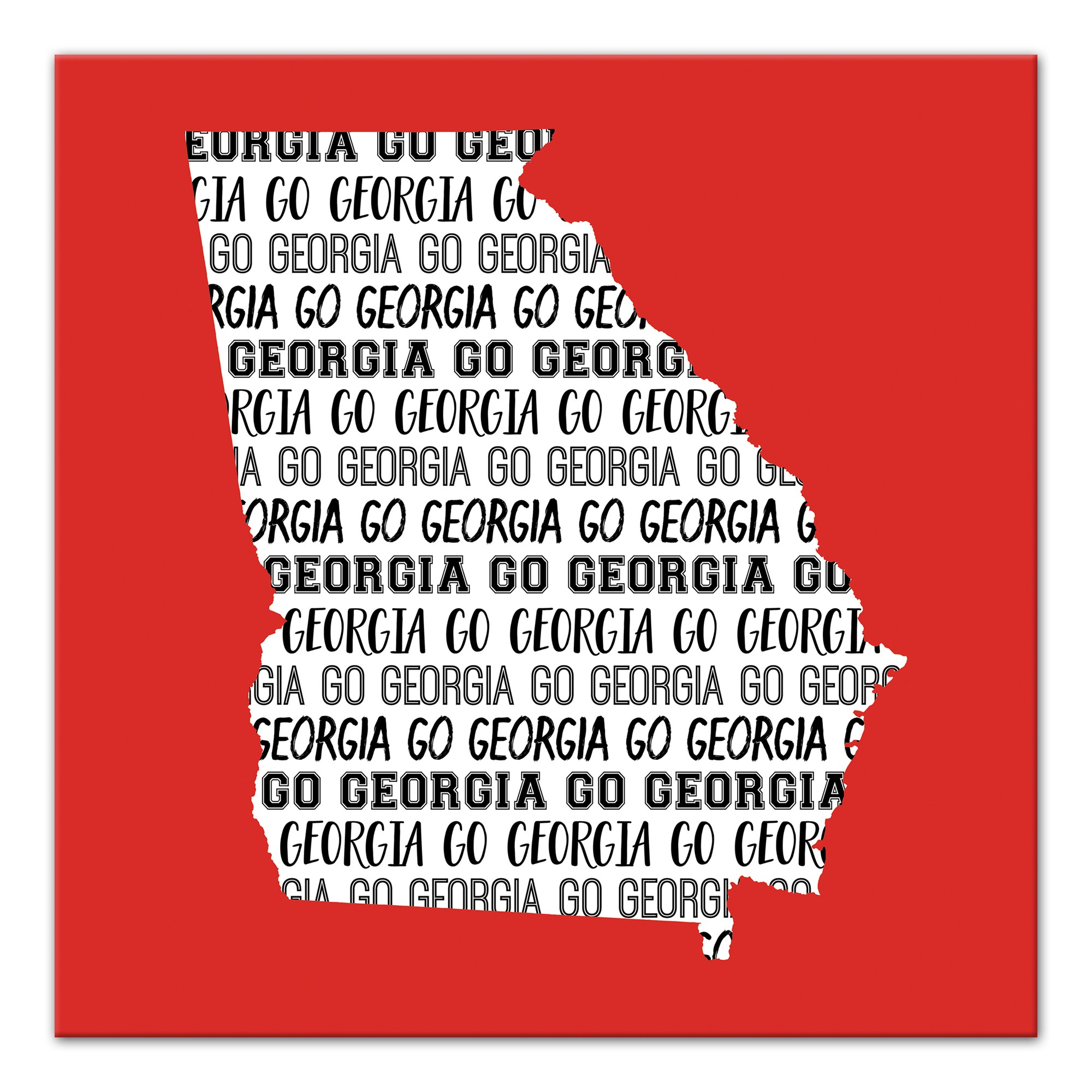 Designs Direct Creative Group Red Georgia Go Team 16x16 Canvas Wall Art