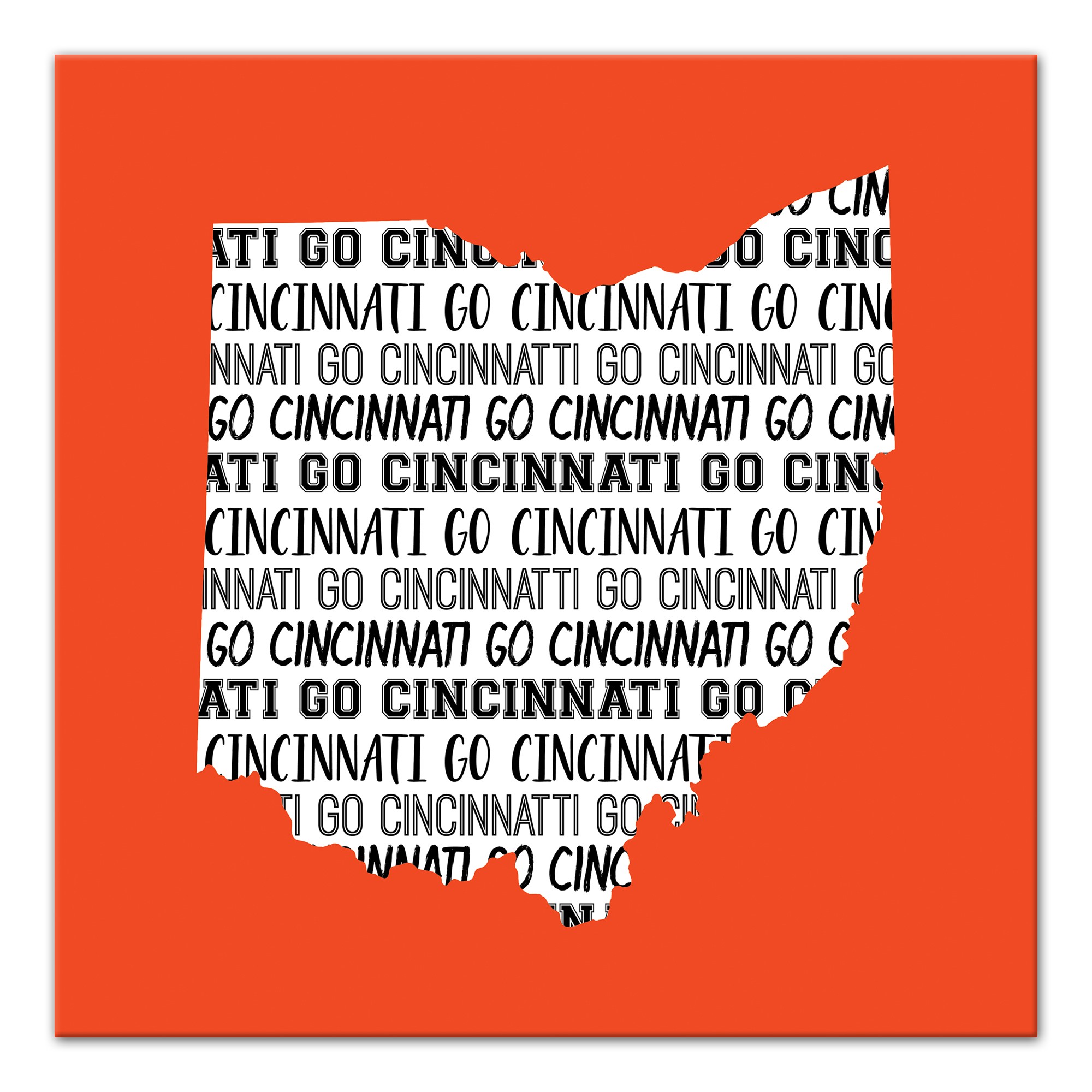 Designs Direct Creative Group Orange Ohio Go Team 16x16 Canvas Wall Art