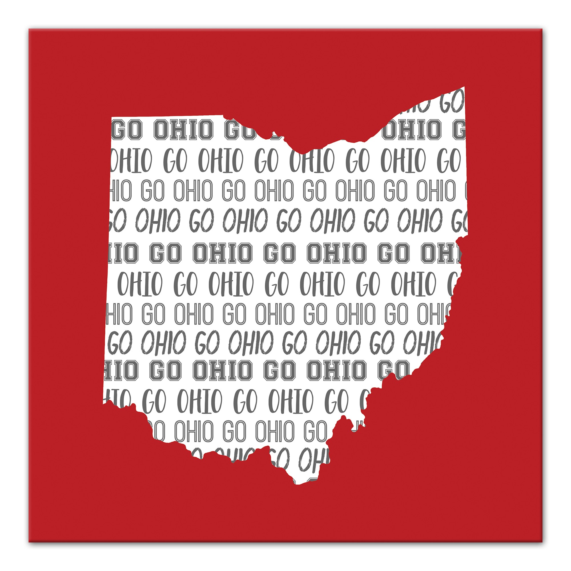 Designs Direct Creative Group Red Ohio Go Team 16x16 Canvas Wall Art