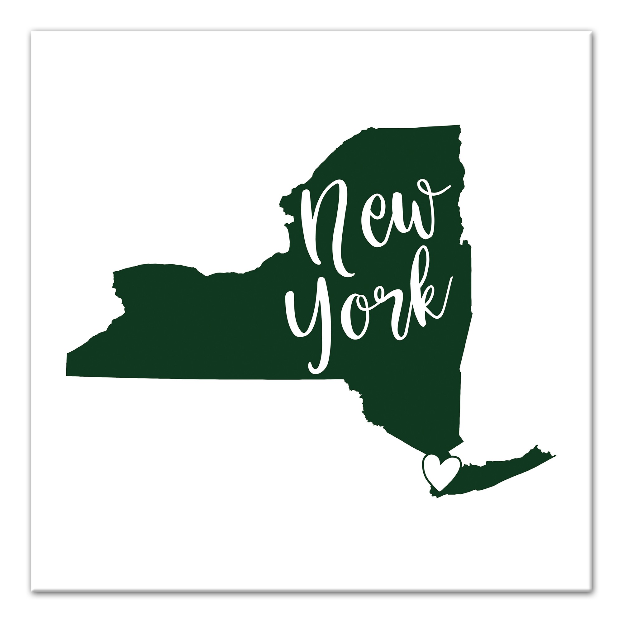Designs Direct Creative Group Green and White New York Pride 16x16 Canvas Wall Art