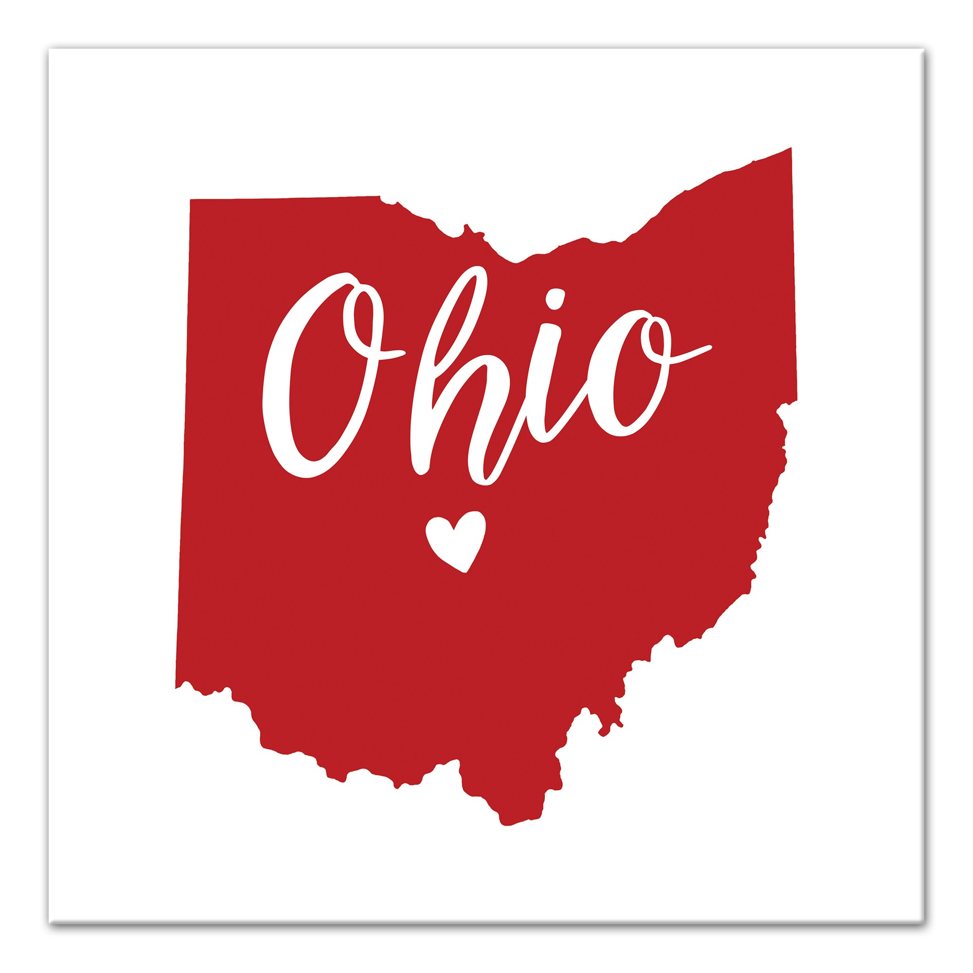 Designs Direct Creative Group Red and White Ohio Pride 16x16 Canvas Wall Art