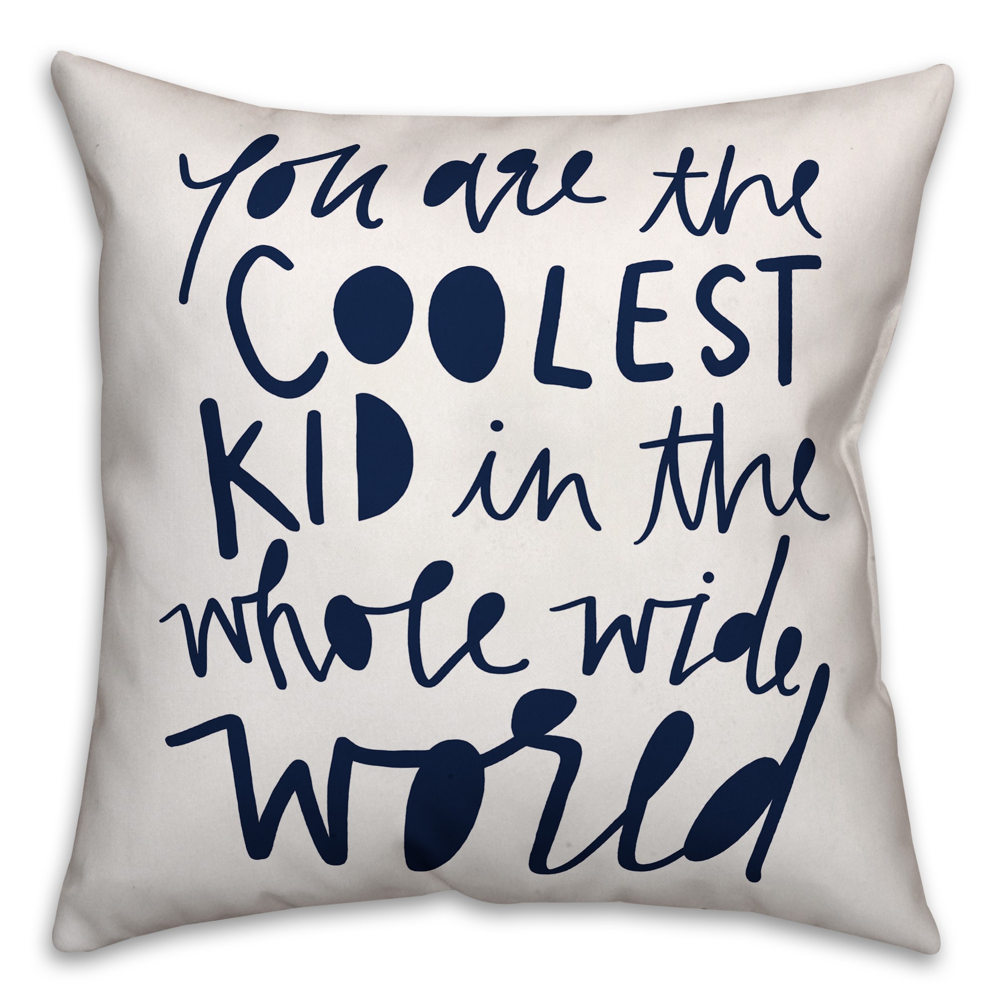 Coolest Kid Blue Text 16x16 Spun Poly Pillow