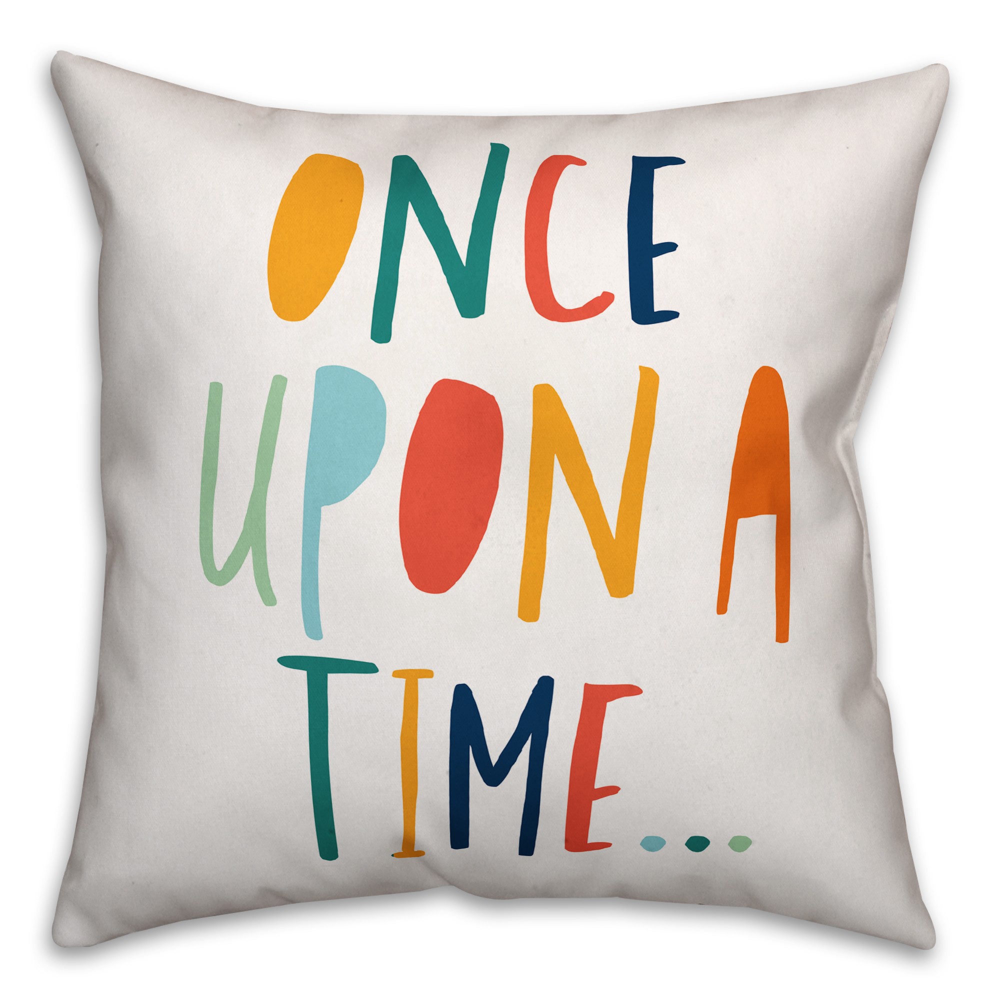 Once Upon a Time Bright Tones Design 16x16 Spun Poly Pillow