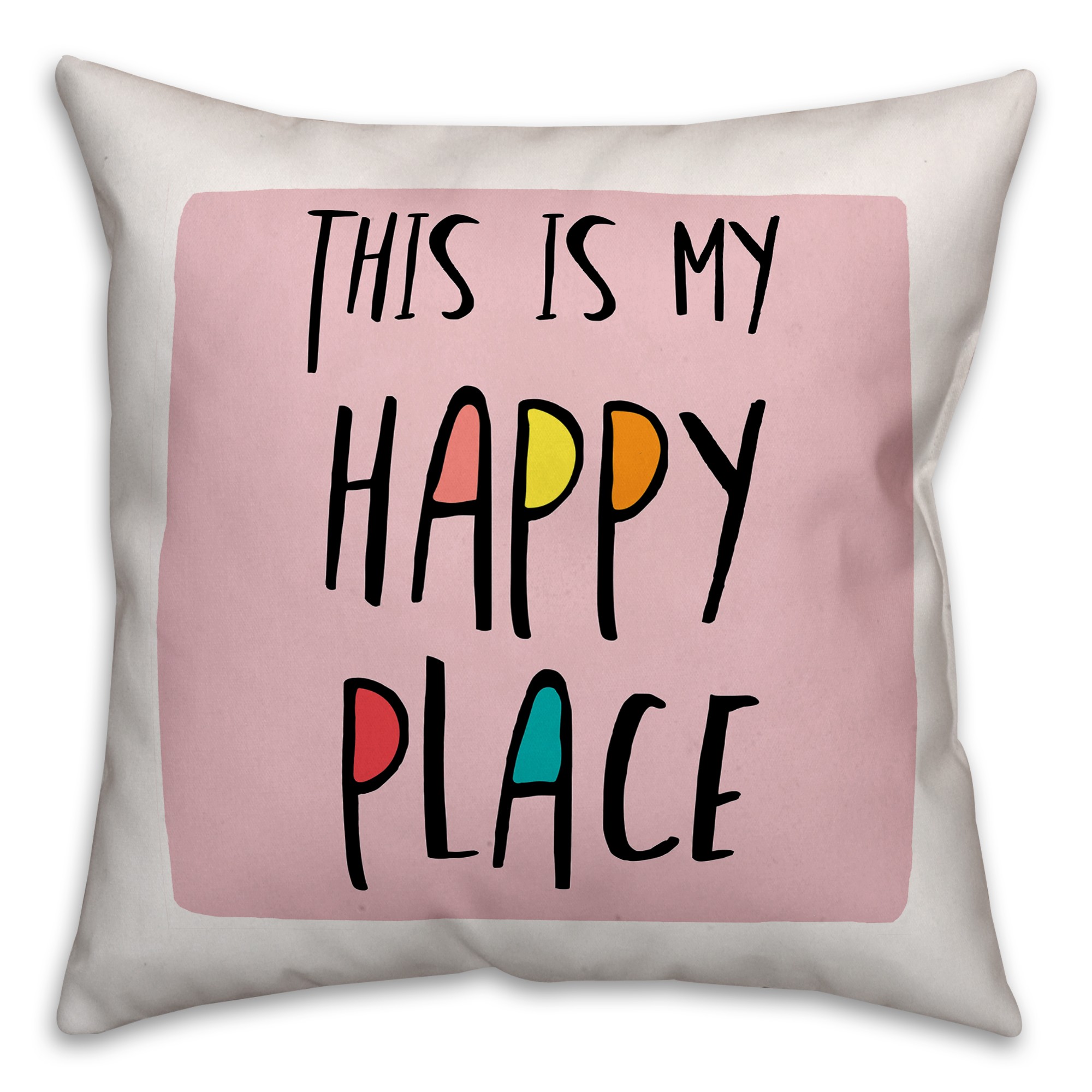 This is My Happy Place Orange 16x16 Spun Poly Pillow