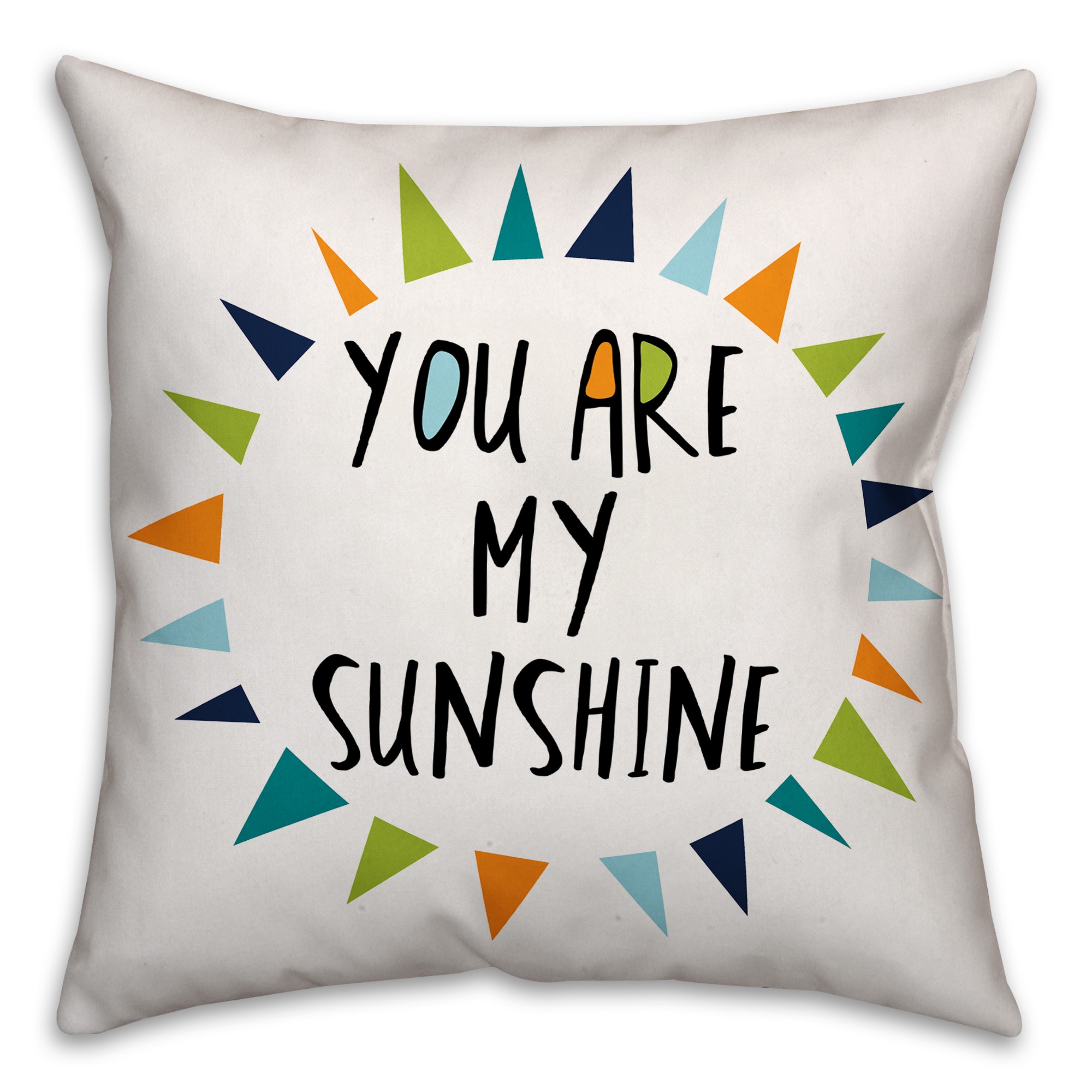 You Are My Sunshine Cool Tones Design 16x16 Spun Poly Pillow