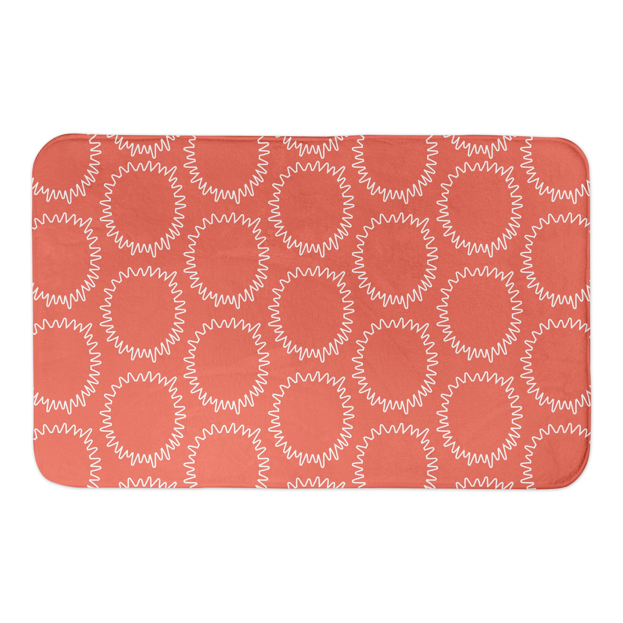 Orange Sun Pattern 24x17 Bath Mat