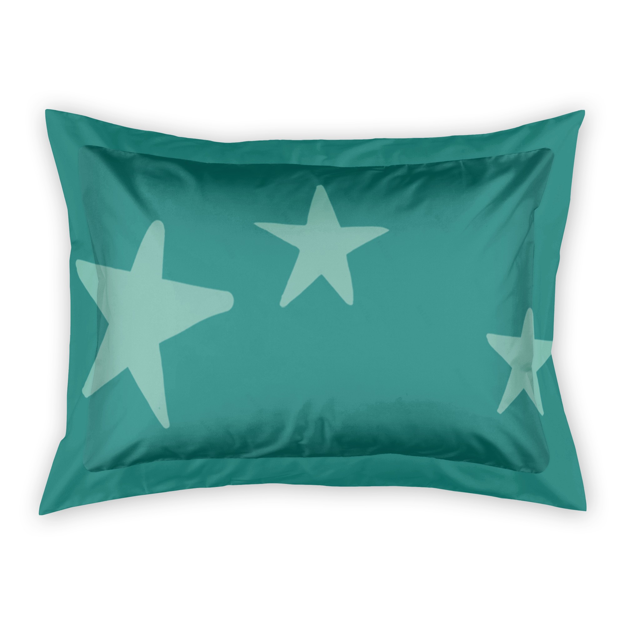 Green Star Pattern Standard Brushed Poly Sham