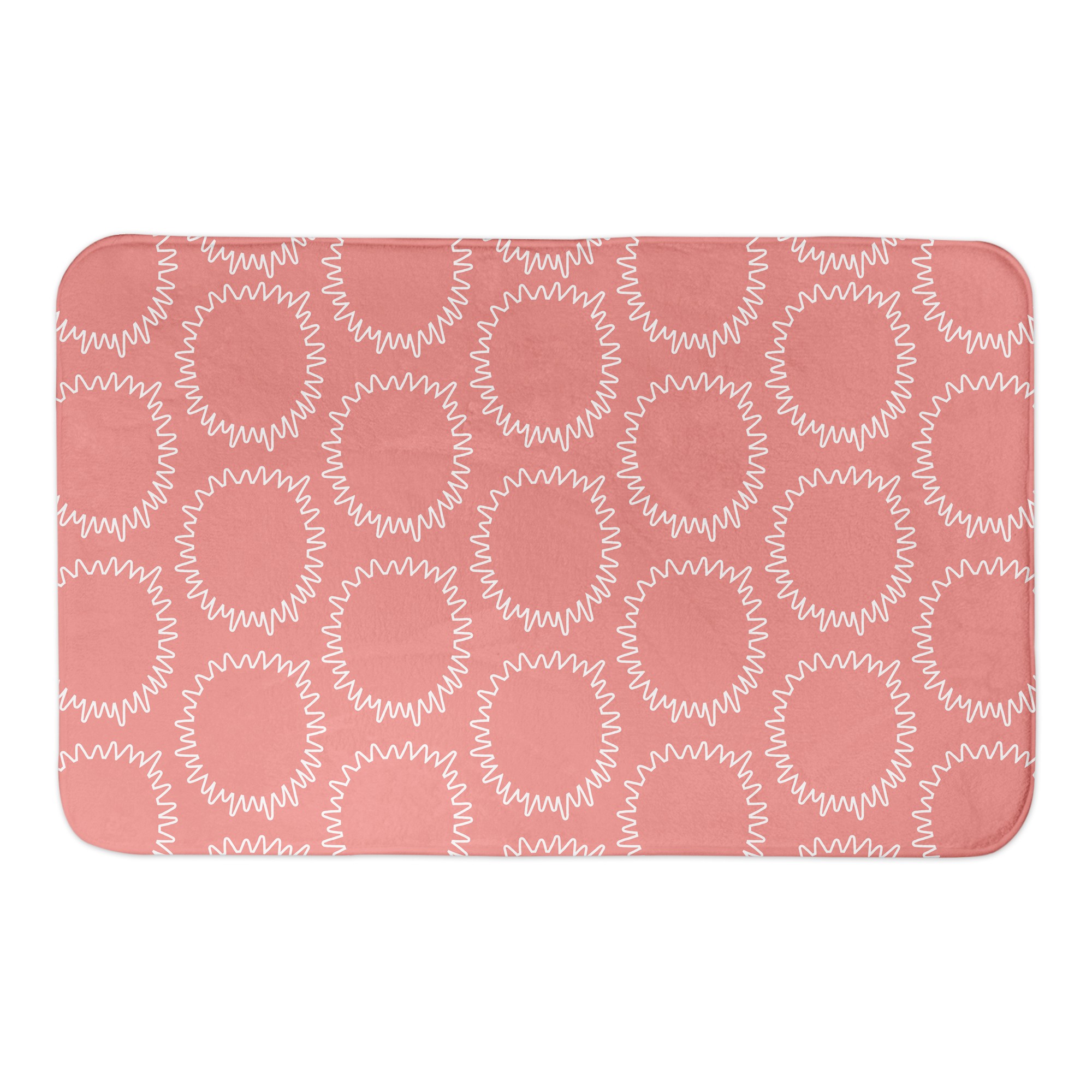 Pink Sun Pattern 24x17 Bath Mat